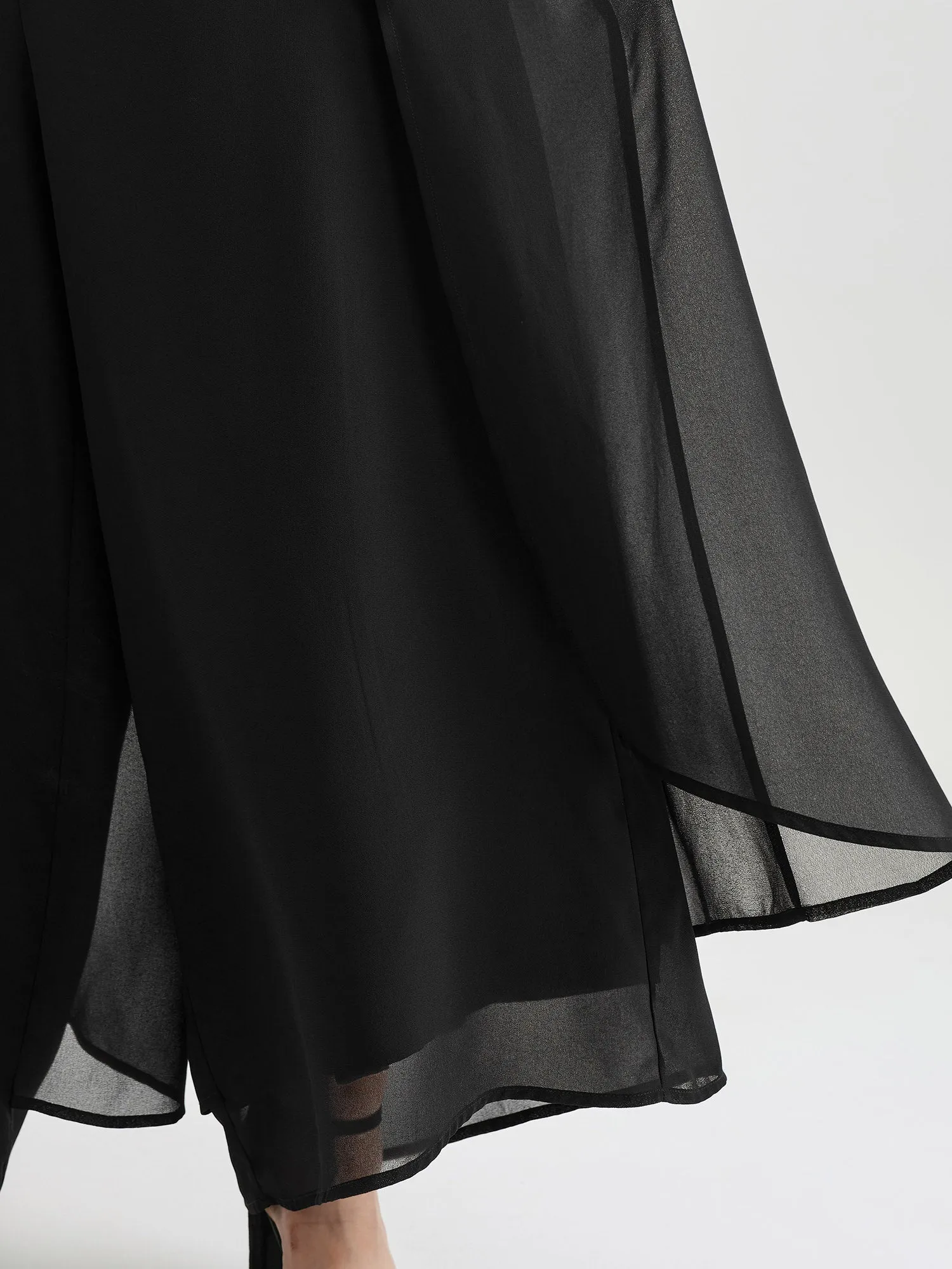 Split Neckline Curvy Hem Plain Jumpsuit sold by Bloomchic product image thumbnail 4