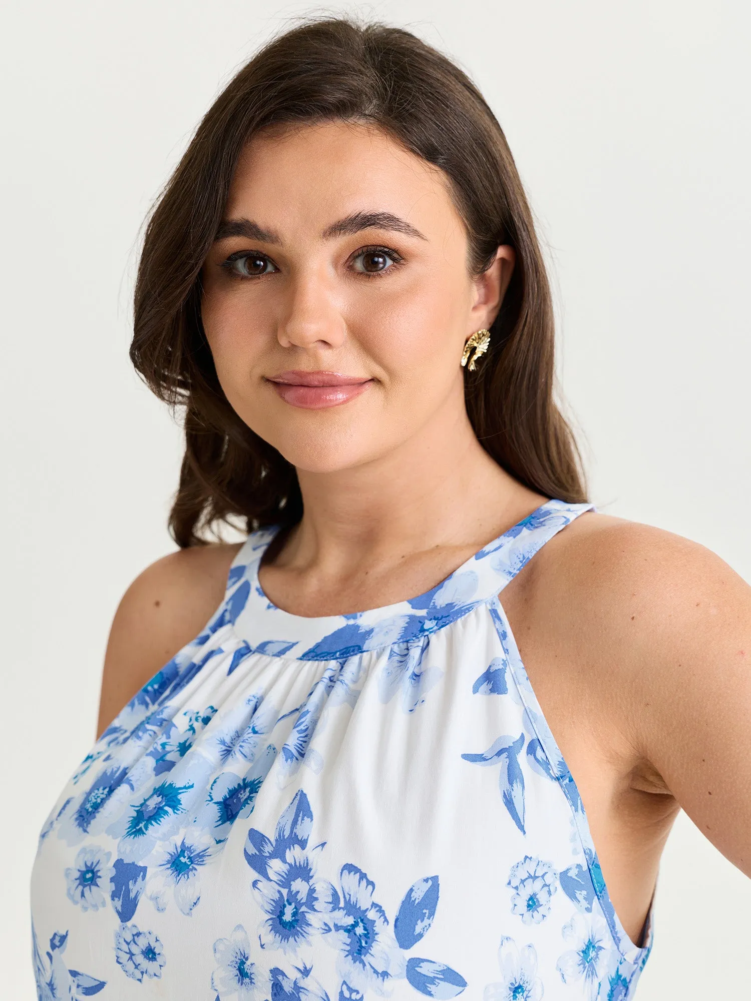 Floral Print Halter Neckline Tank Top sold by Bloomchic product image thumbnail 2