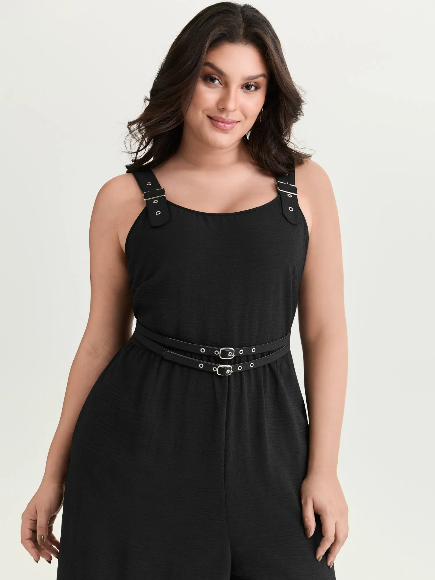 Shirred Waist-Defining Flowy Jumpsuit sold by Bloomchic product image thumbnail 2
