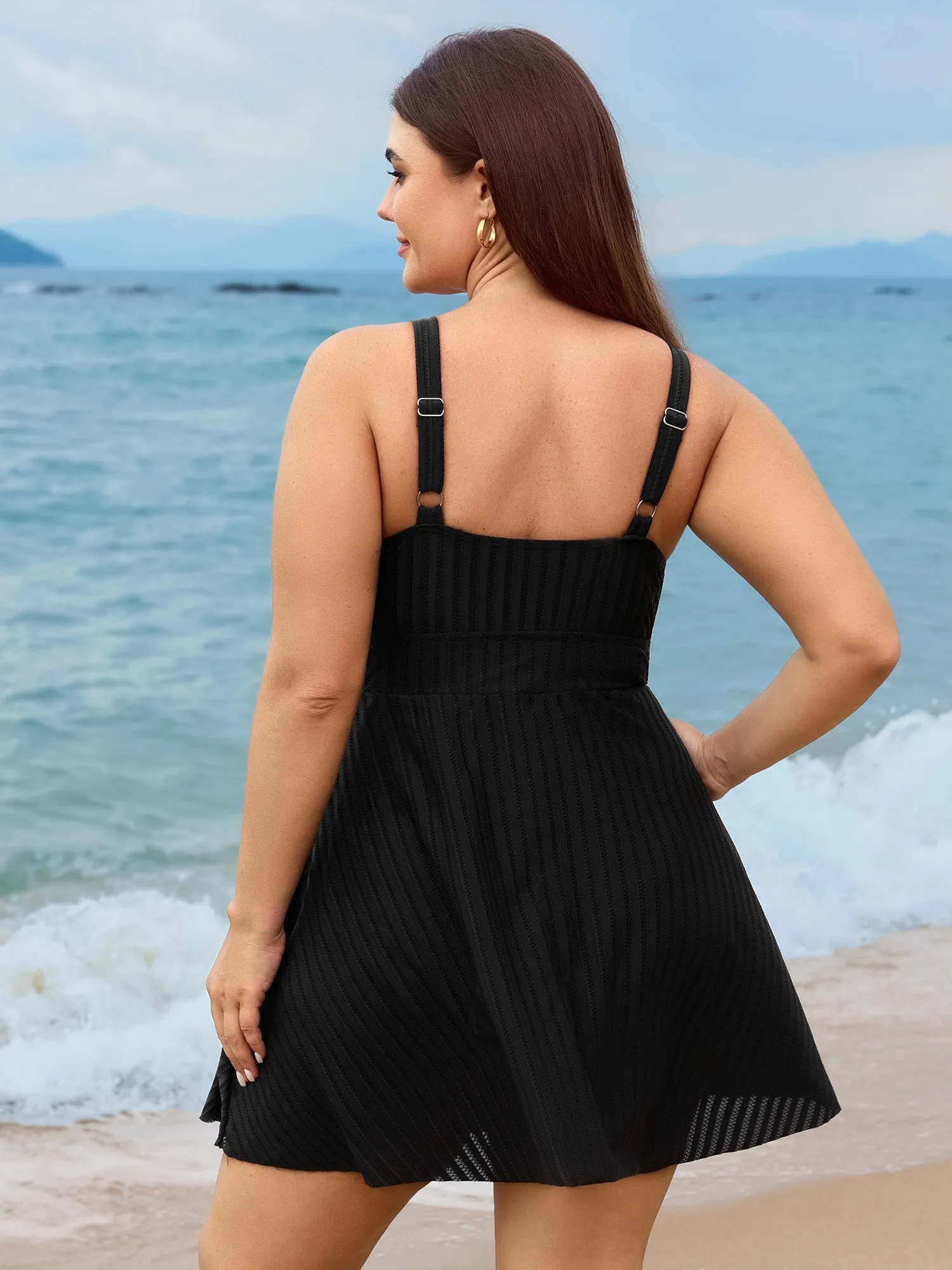Textured Pockets Surplice Neckline Swim Dress sold by Bloomchic product image thumbnail 5