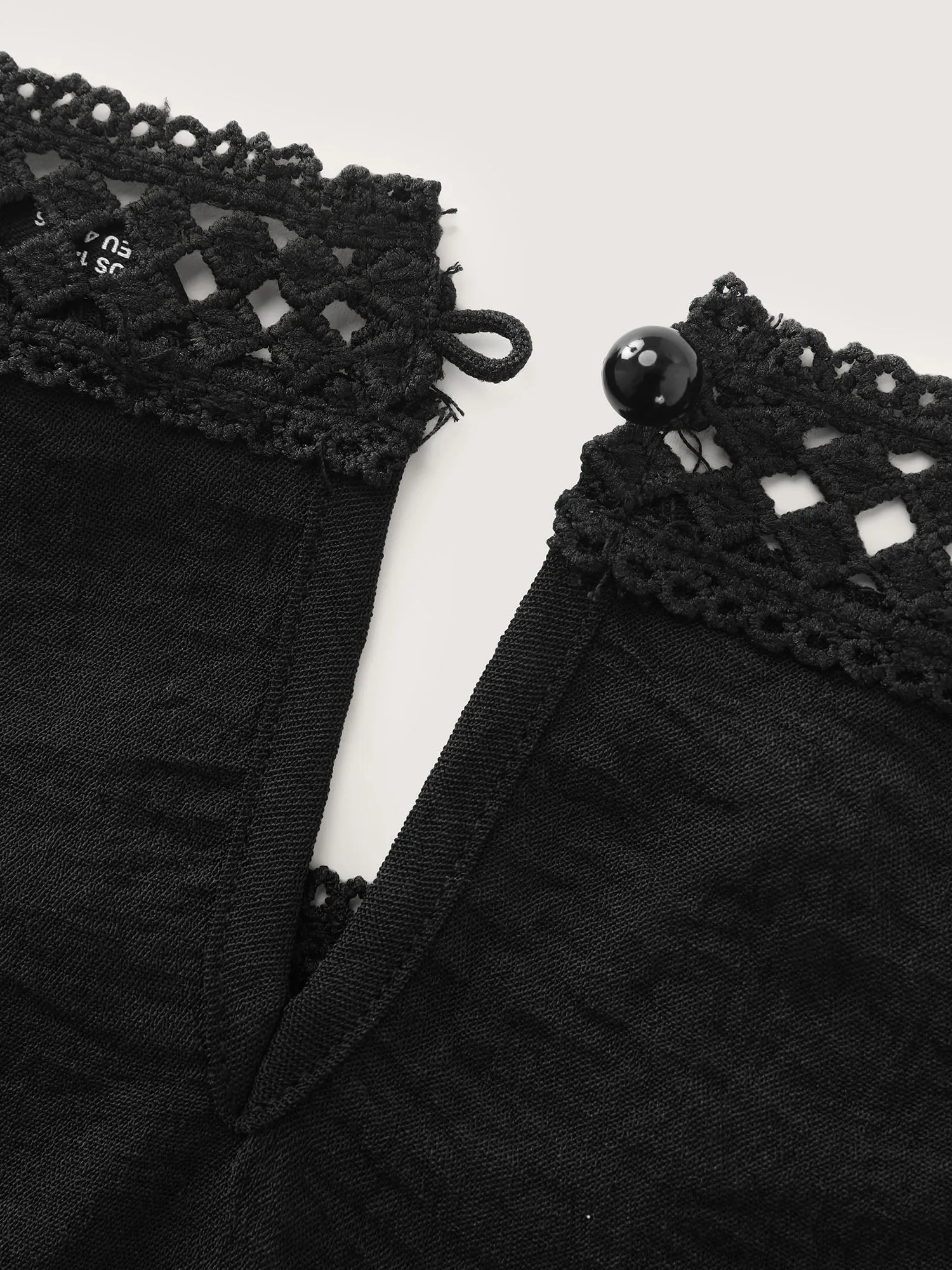 Sheer Lace Halter Neckline Tiered Mini Dress sold by Bloomchic product image thumbnail 5
