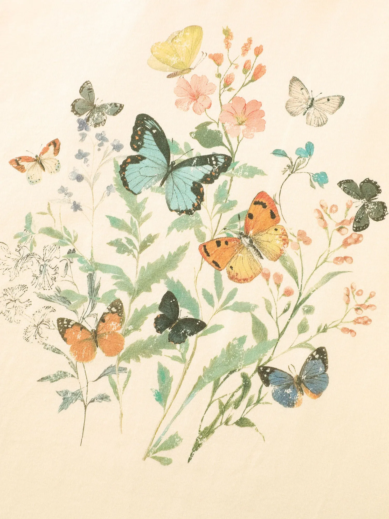 Butterfly Print Flared Sleeve T-Shirt sold by Bloomchic product image thumbnail 5