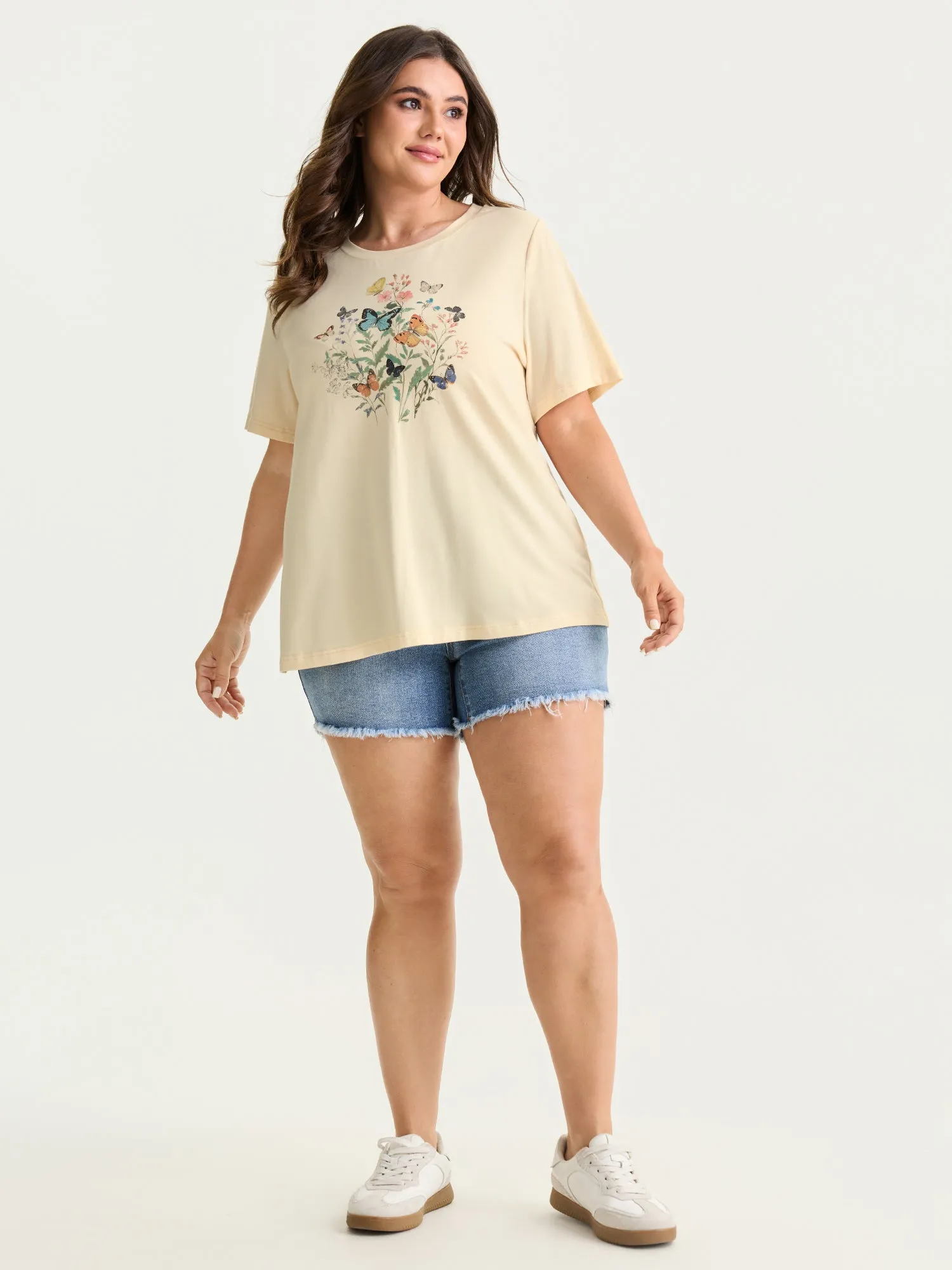 Butterfly Print Flared Sleeve T-Shirt sold by Bloomchic product image thumbnail 3