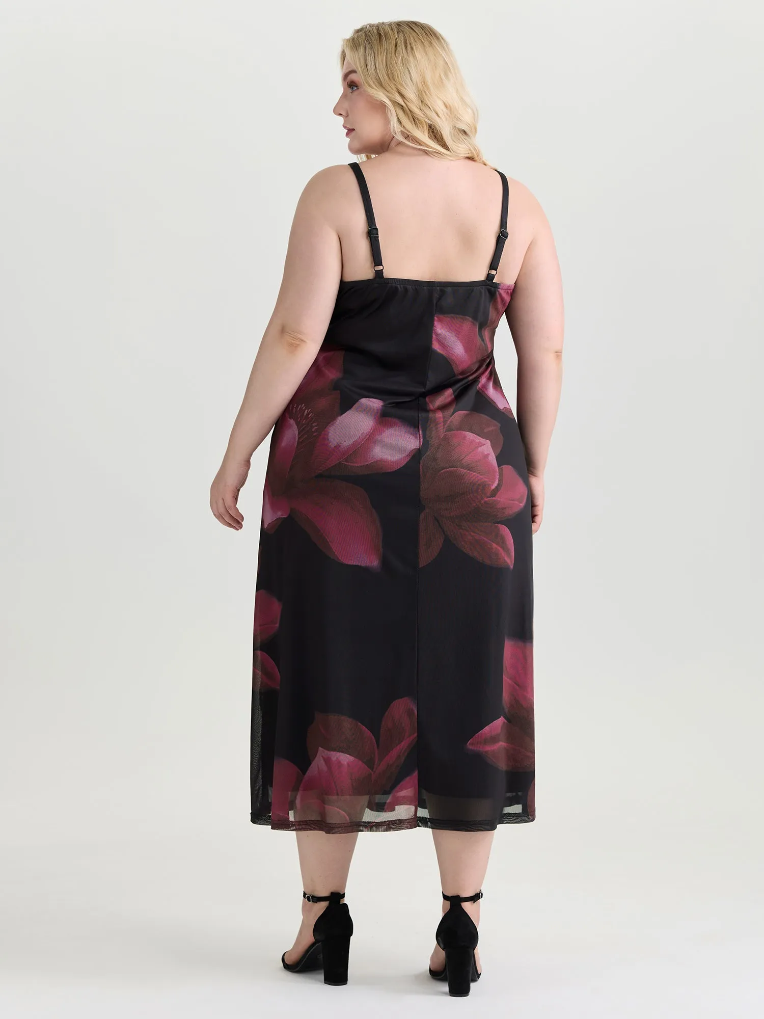 Floral Print Ruched Cami Midi Dress sold by Bloomchic product image thumbnail 4