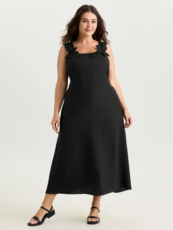 Floral Strap Pleated Flowy Maxi Dress made by Bloomchic