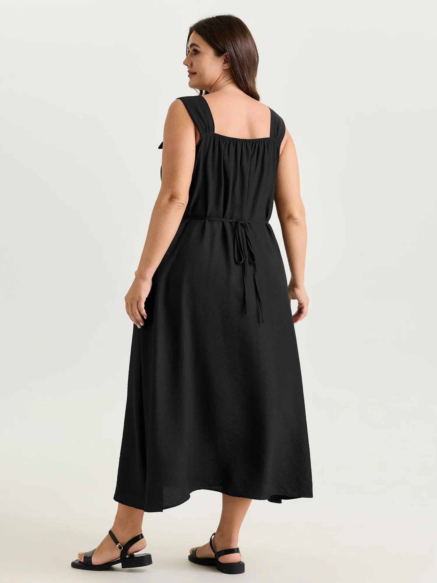 Floral Strap Pleated Flowy Maxi Dress sold by Bloomchic product image thumbnail 4