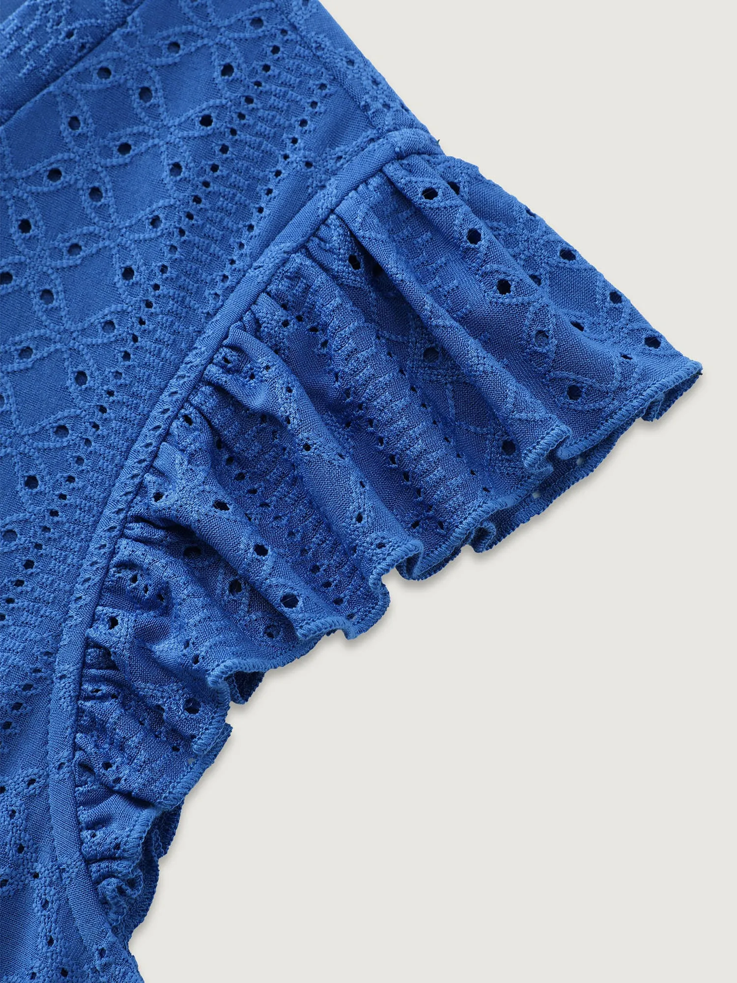 Textured Ruffled Hem V-Neck Knit Top sold by Bloomchic product image thumbnail 5