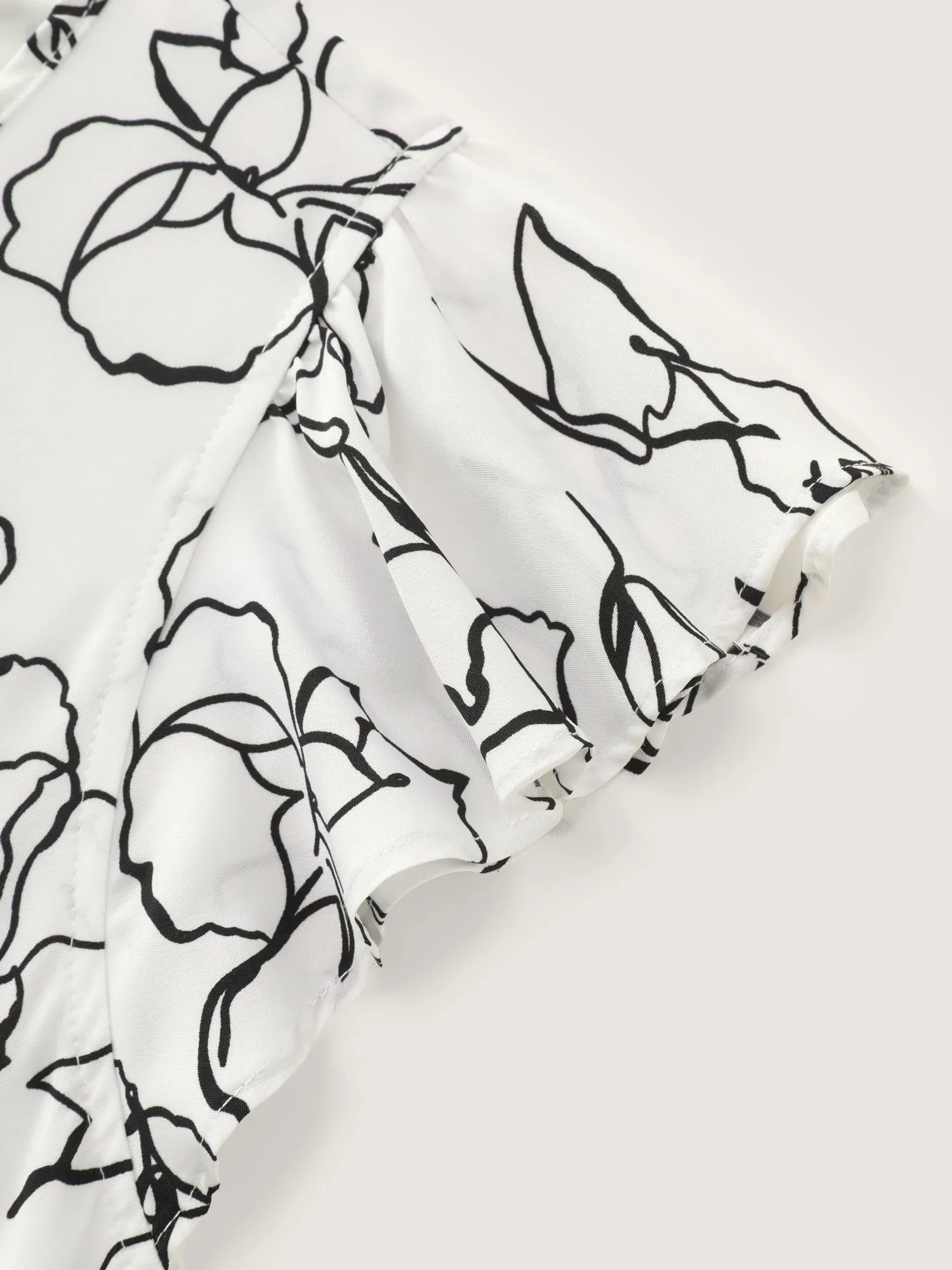 Floral Abstract Print Ruffled Sleeve Blouse sold by Bloomchic product image thumbnail 5
