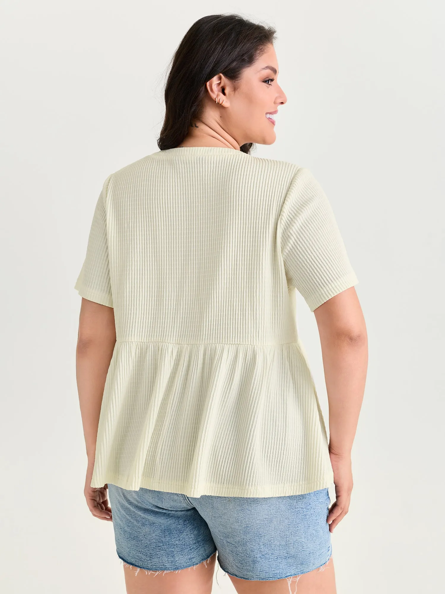 Lace Textured High Low Hem Knit Top sold by Bloomchic product image thumbnail 4