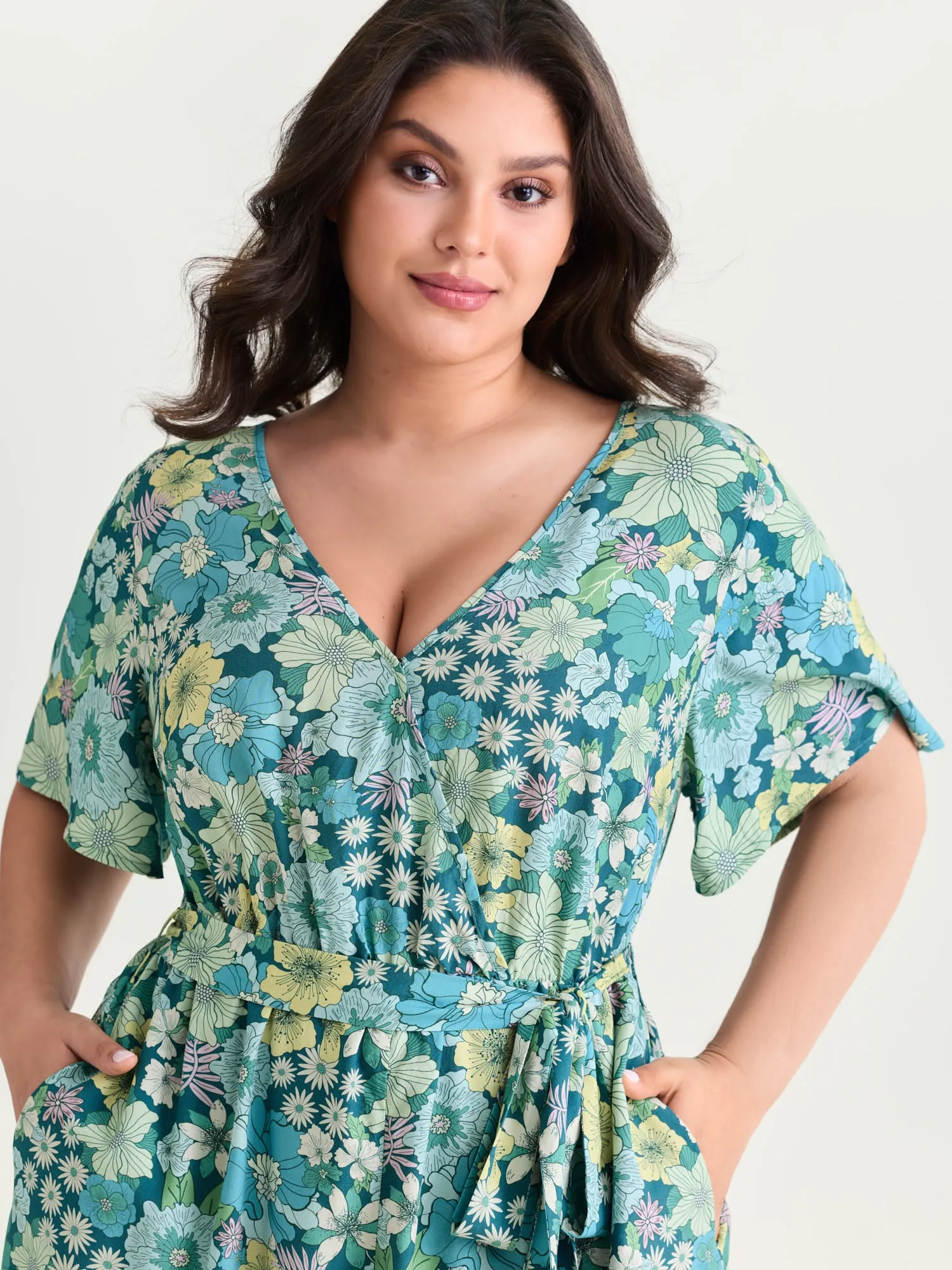 Floral Print Waist-Tie Romper sold by Bloomchic product image thumbnail 2