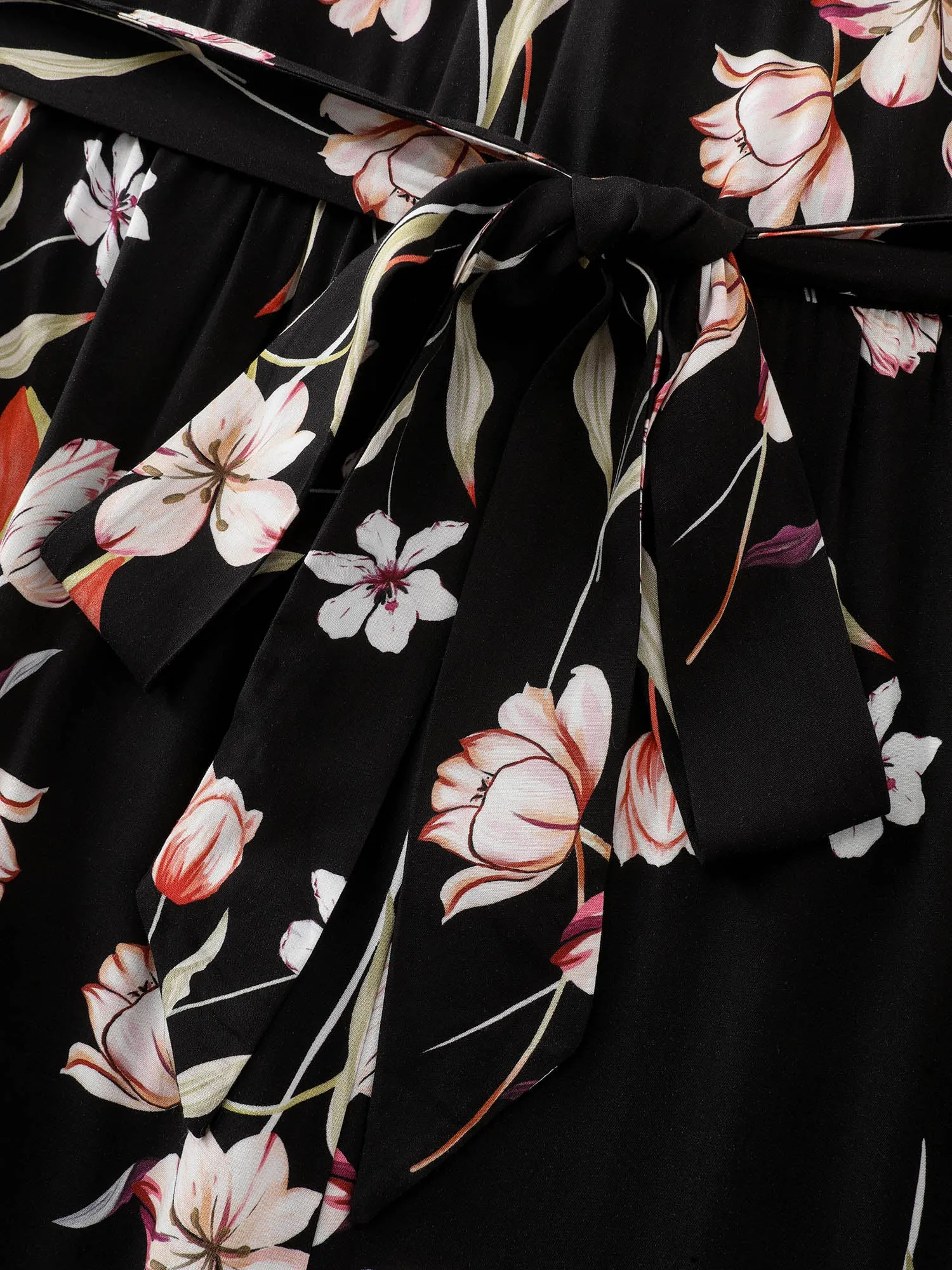 Large Floral Print Halter Neckline Jumpsuit sold by Bloomchic product image thumbnail 5