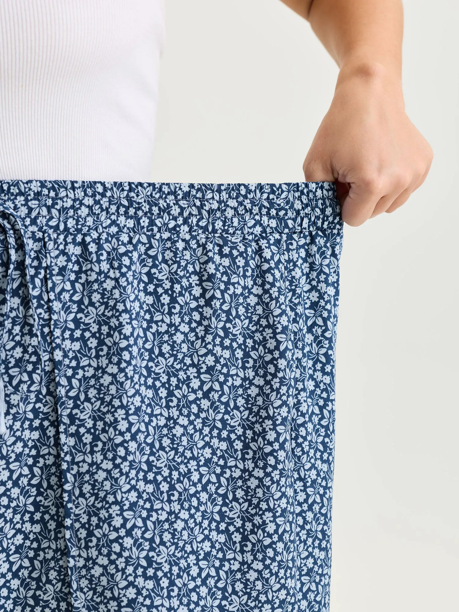 Floral Print Front Slit Wide-Leg Pants sold by Bloomchic product image thumbnail 4