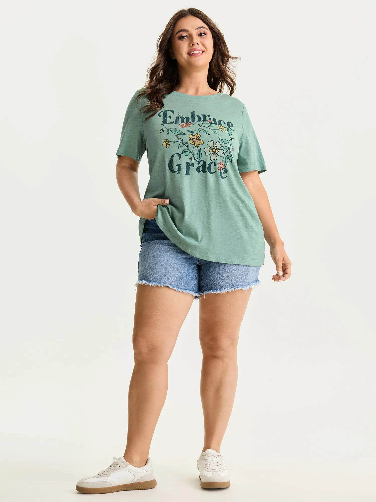 Cotton Embrace Grace Stretchy Round Neck T-Shirt sold by Bloomchic product image thumbnail 3