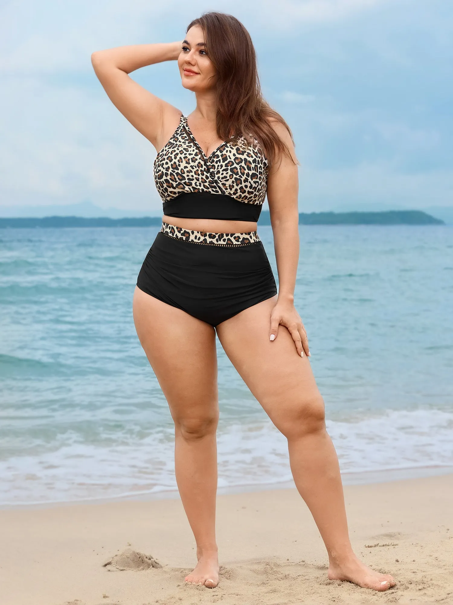 Leopard Print Hollowed Out Swim Top sold by Bloomchic product image thumbnail 3