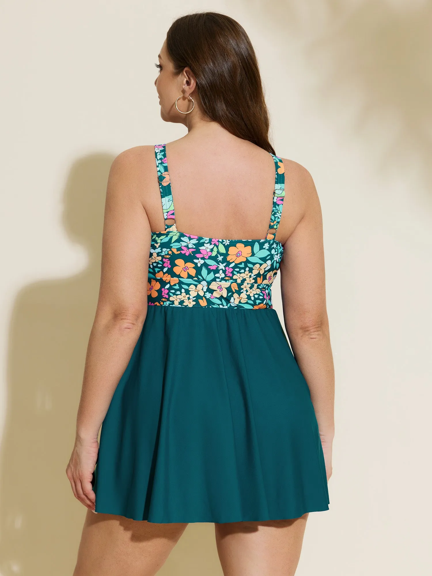 Floral Print Color Contrast Pockets Swim Dress sold by Bloomchic product image thumbnail 5