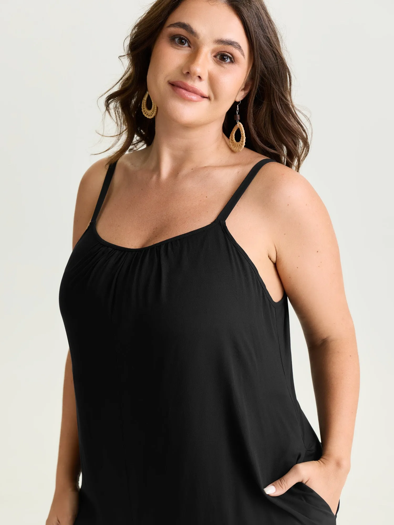Backless Inclusive Flowy Fit Plain Lounge Jumpsuit sold by Bloomchic product image thumbnail 3