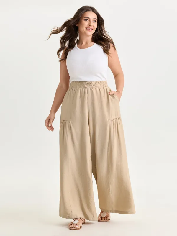 Plain Breezy Pocket Pants made by Bloomchic