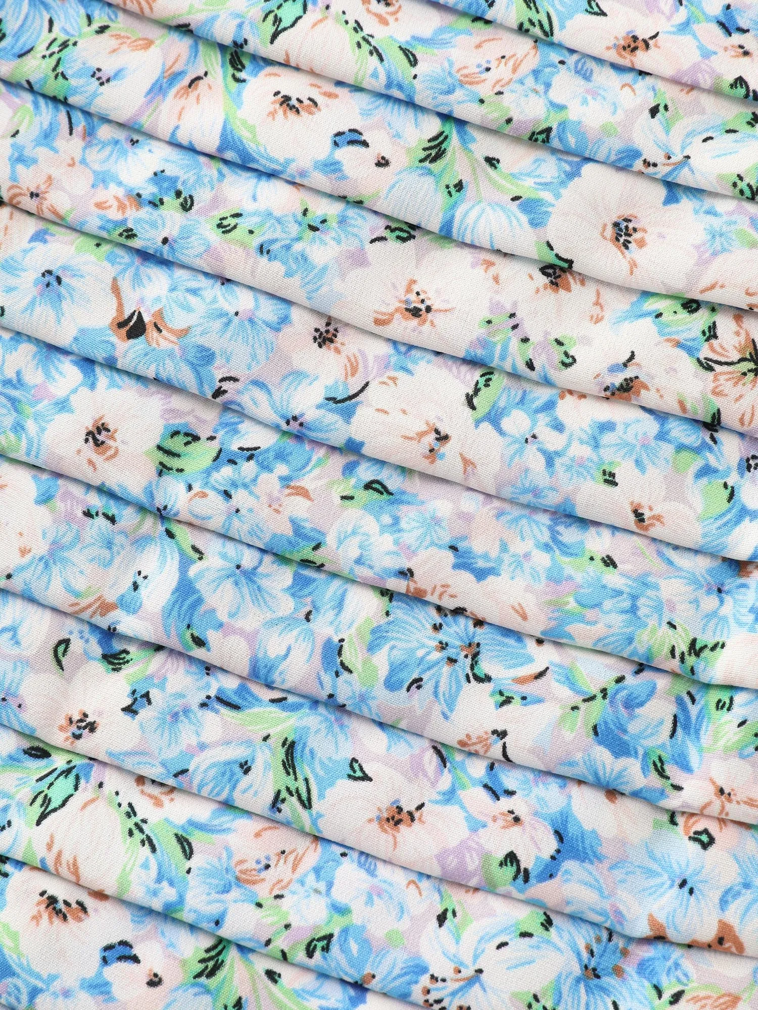 Floral Print Square Neckline Pleated Midi Dress sold by Bloomchic product image thumbnail 5