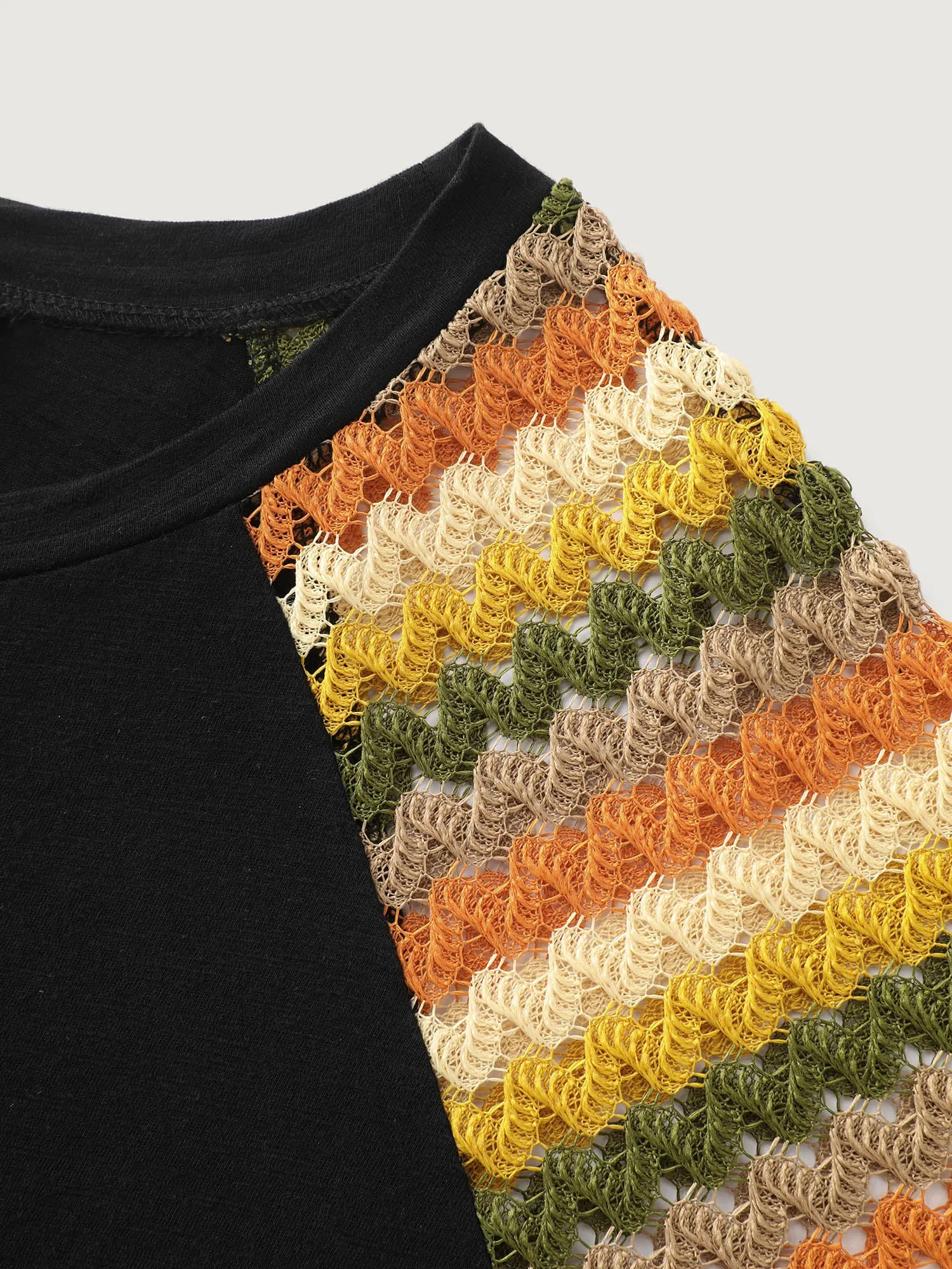 Cotton Colorful Striped Sleeve Knit Top sold by Bloomchic product image thumbnail 5