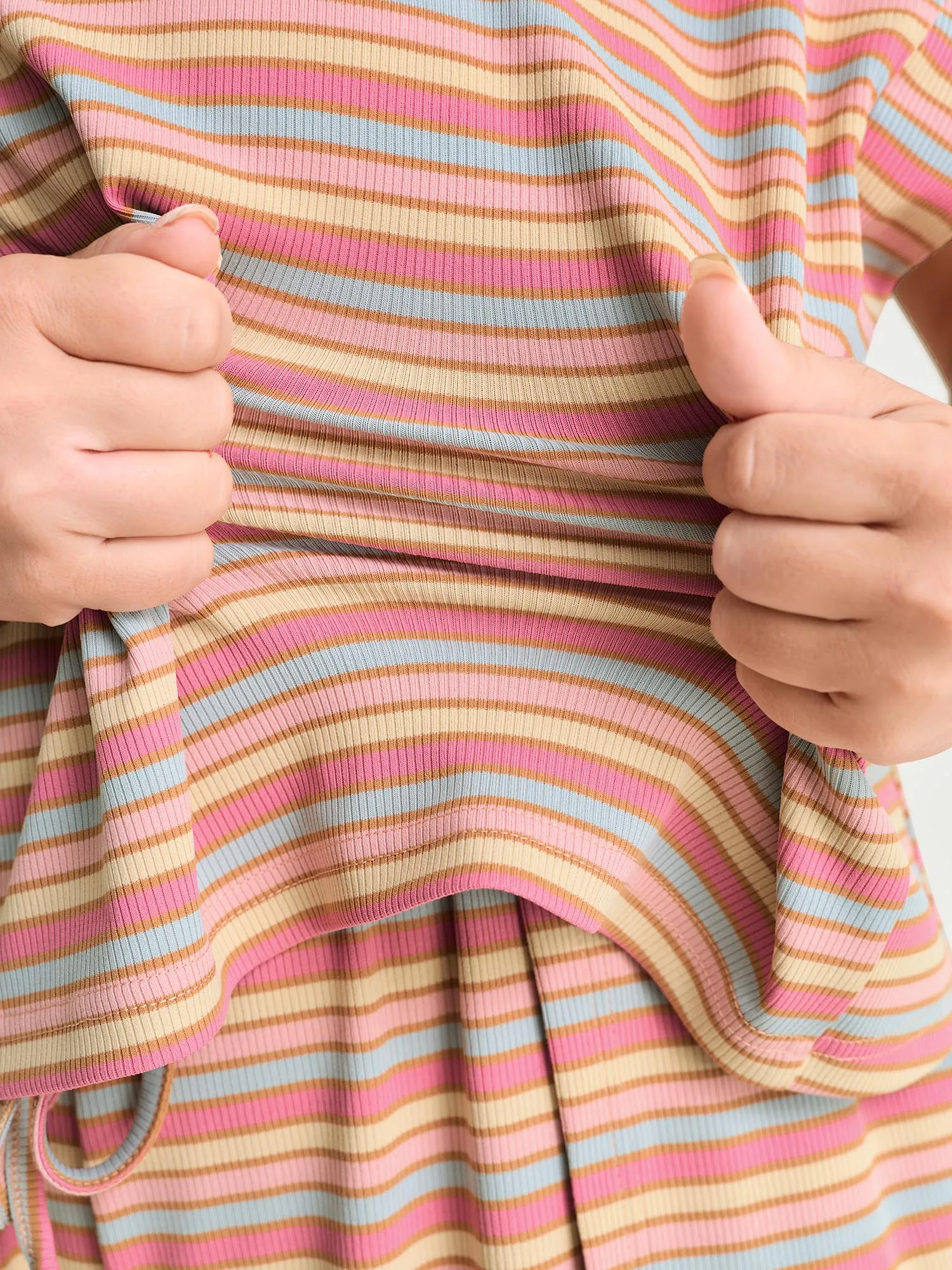 Striped Print Relaxed-Fit T-Shirt sold by Bloomchic product image thumbnail 4