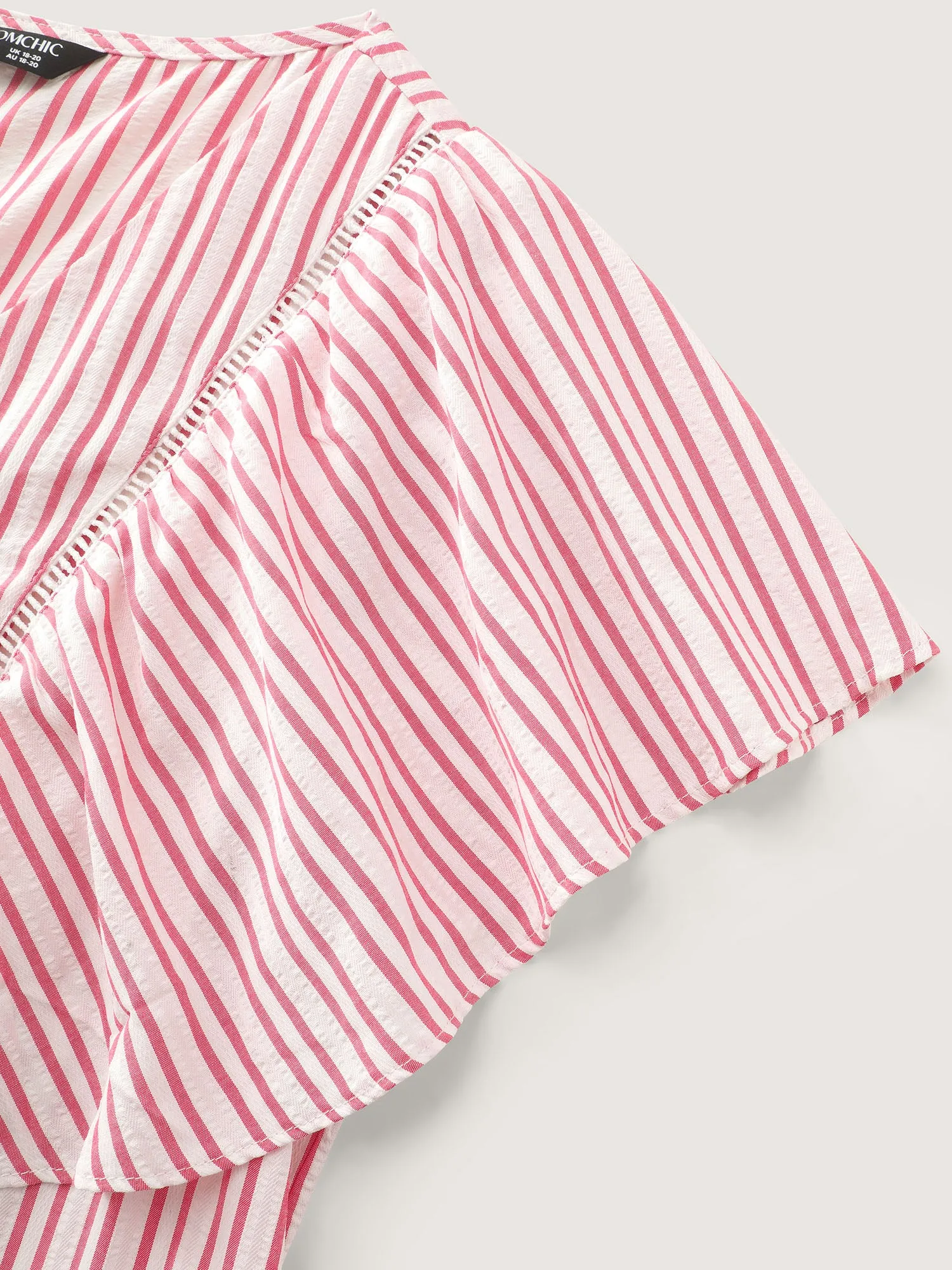 Striped Ribbed Ruffled Edge Blouse sold by Bloomchic product image thumbnail 5