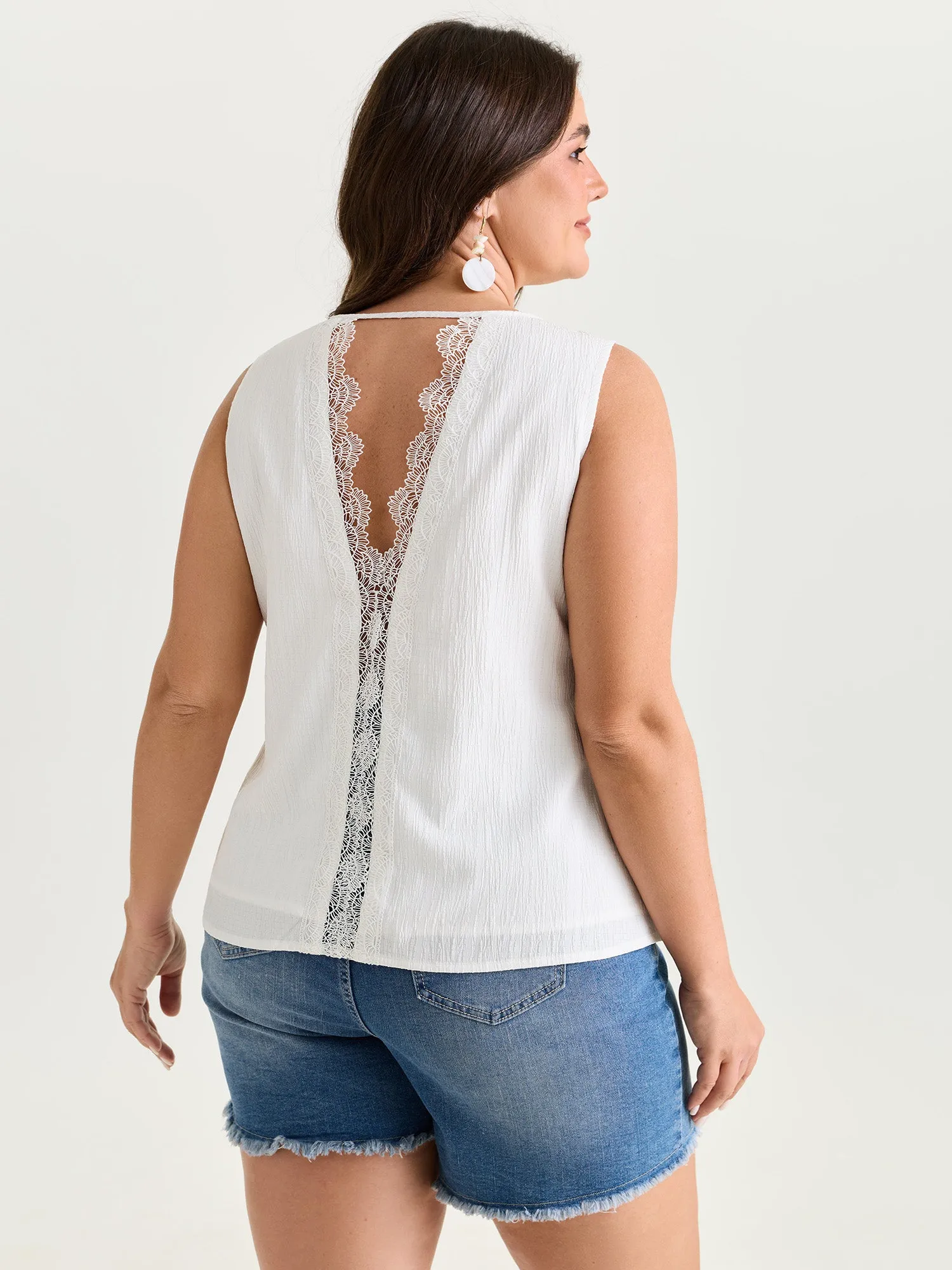 Lace Textured Sleeveless Blouse sold by Bloomchic product image thumbnail 5