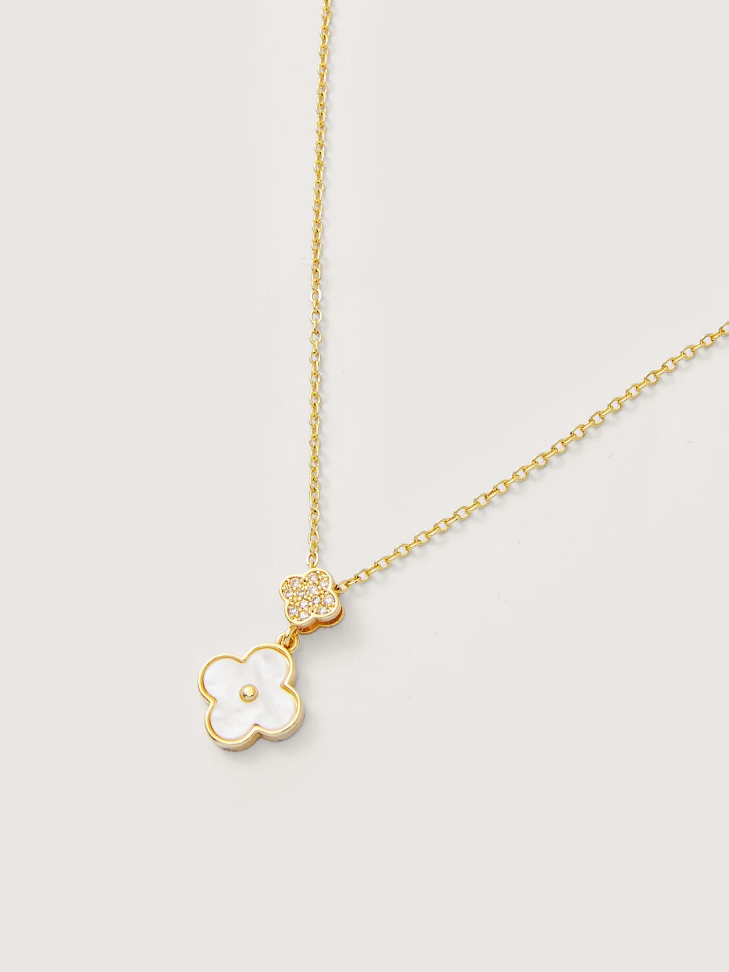 Double Clover Pendant Necklace sold by Bloomchic product image thumbnail 4