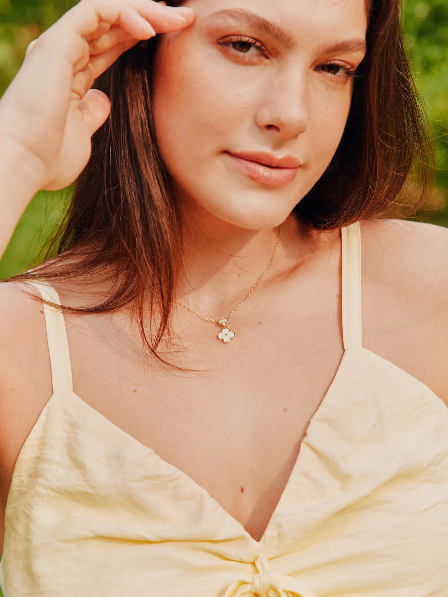 Double Clover Pendant Necklace sold by Bloomchic product image thumbnail 3