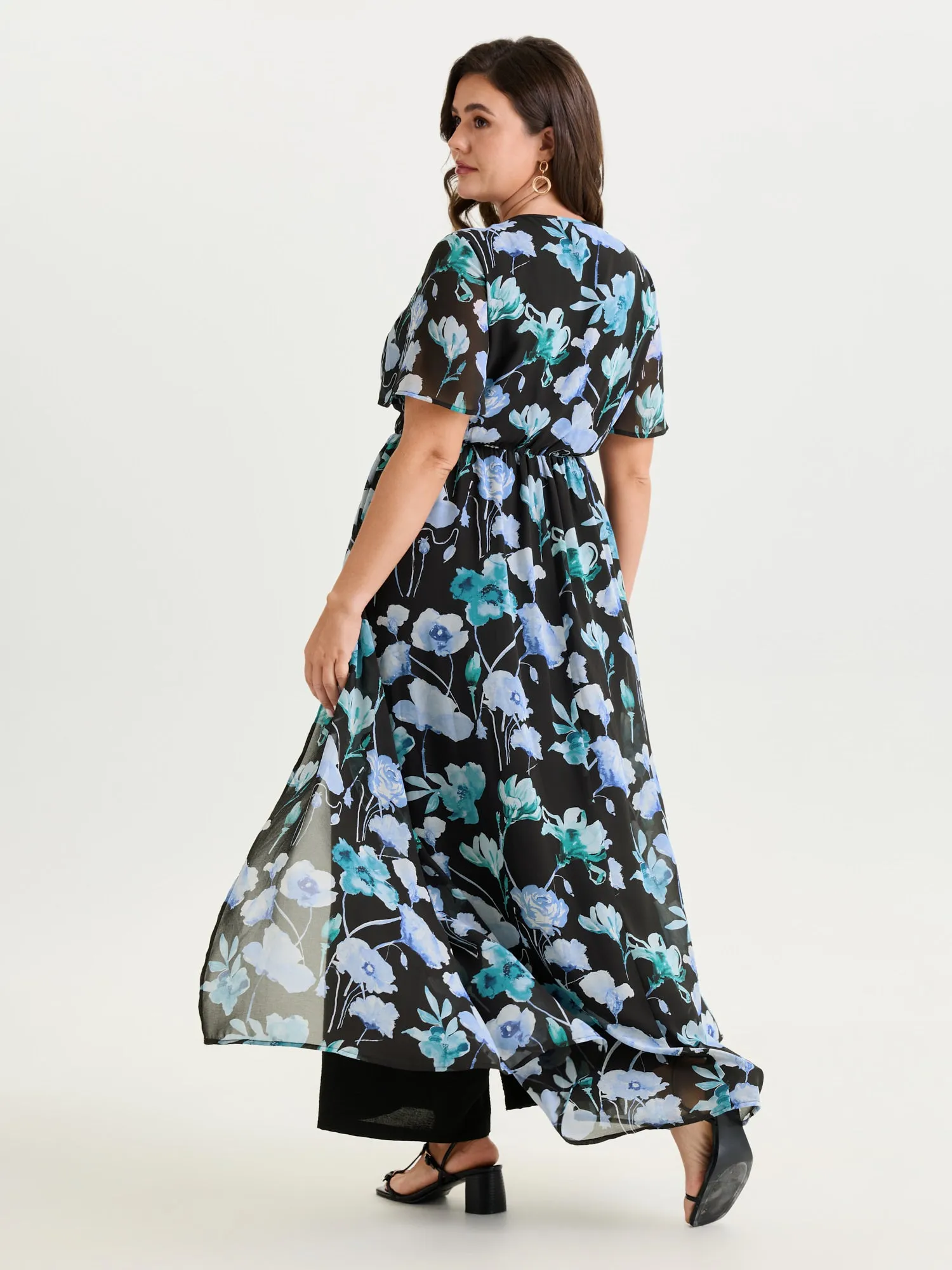Hidden Zipper Floral Layered Pockets Jumpsuit sold by Bloomchic product image thumbnail 4