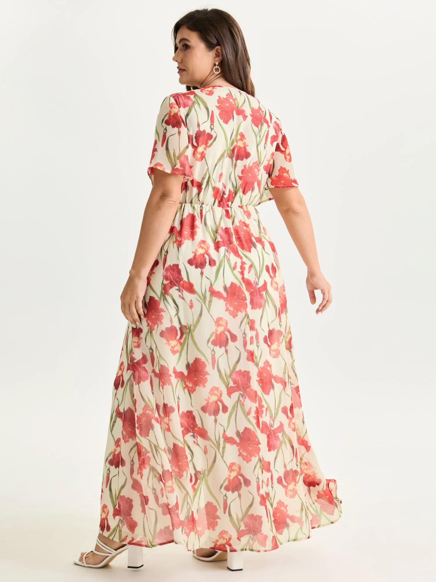 Hidden Zipper Floral Layered Pockets Jumpsuit sold by Bloomchic product image thumbnail 4