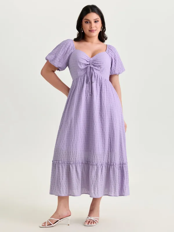 Sweetheart Neckline Ruched Flowy Maxi Dress made by Bloomchic