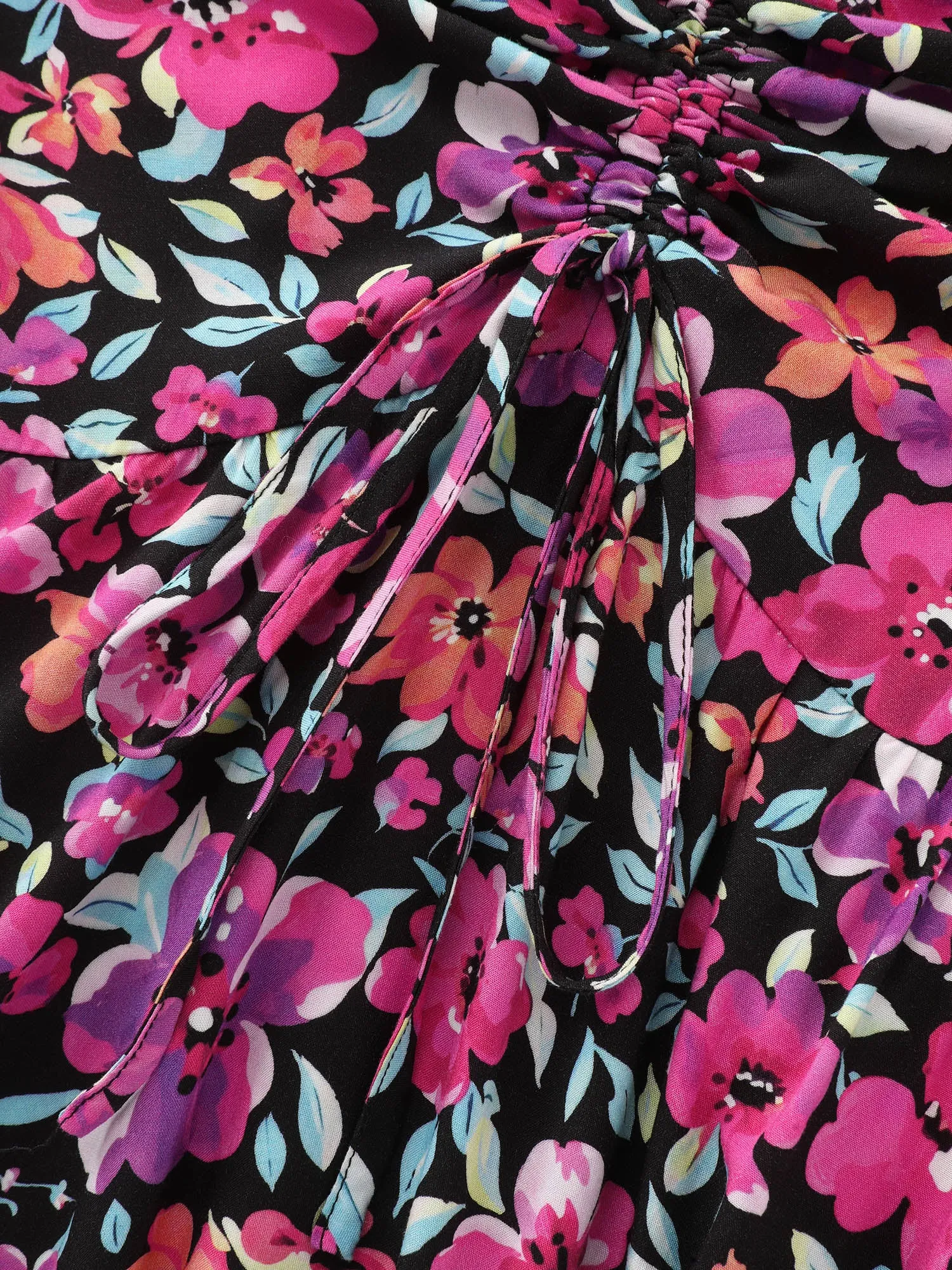 Floral Print Sweetheart Neckline Mini Dress sold by Bloomchic product image thumbnail 5