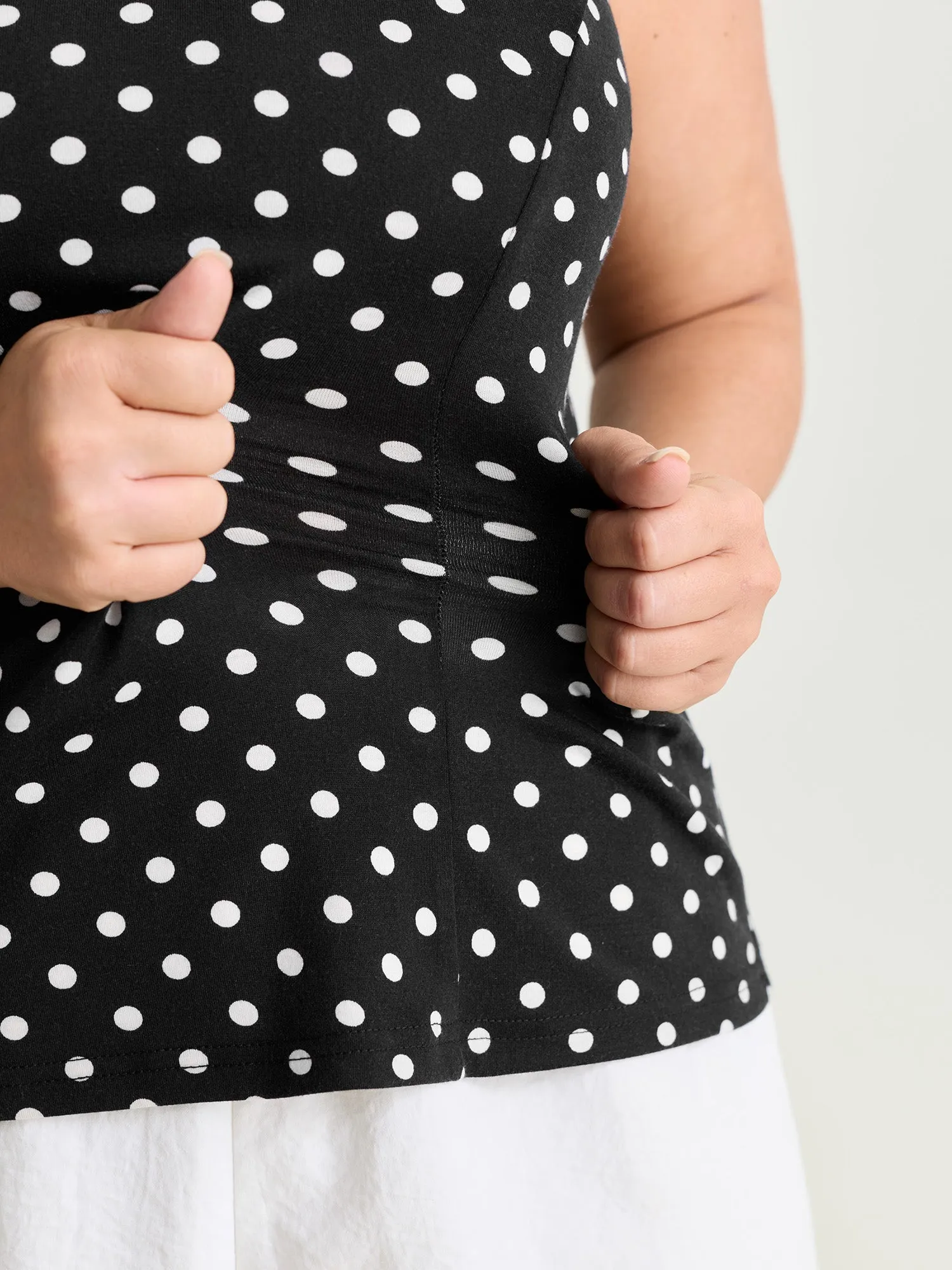 Stretchy Polka Dots Print Fitted Tank Top sold by Bloomchic product image thumbnail 3