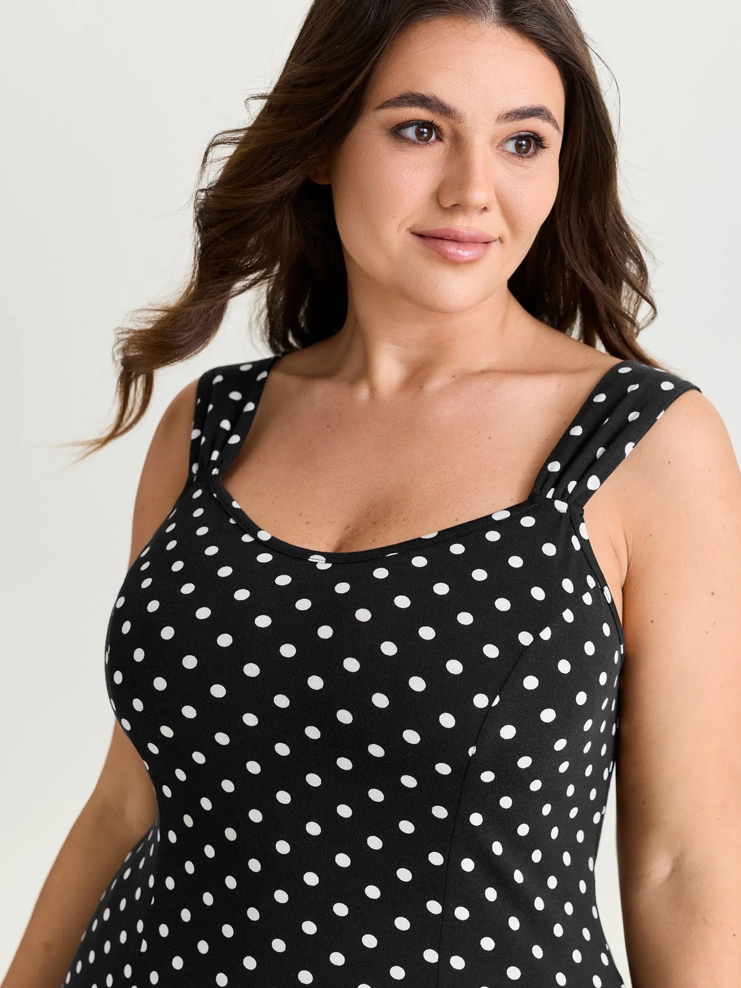 Stretchy Polka Dots Print Fitted Tank Top sold by Bloomchic product image thumbnail 2