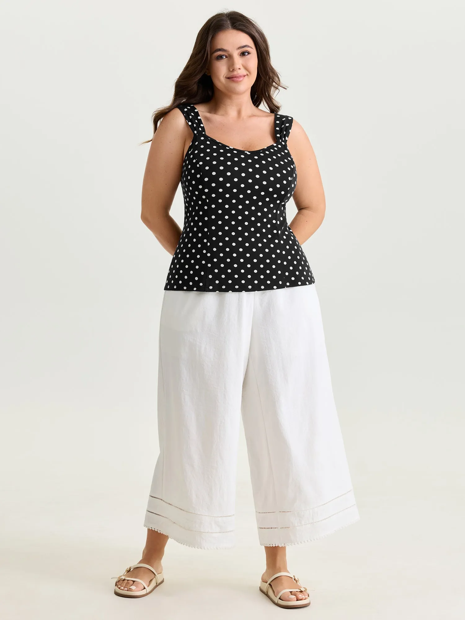 Stretchy Polka Dots Print Fitted Tank Top sold by Bloomchic product image thumbnail 4