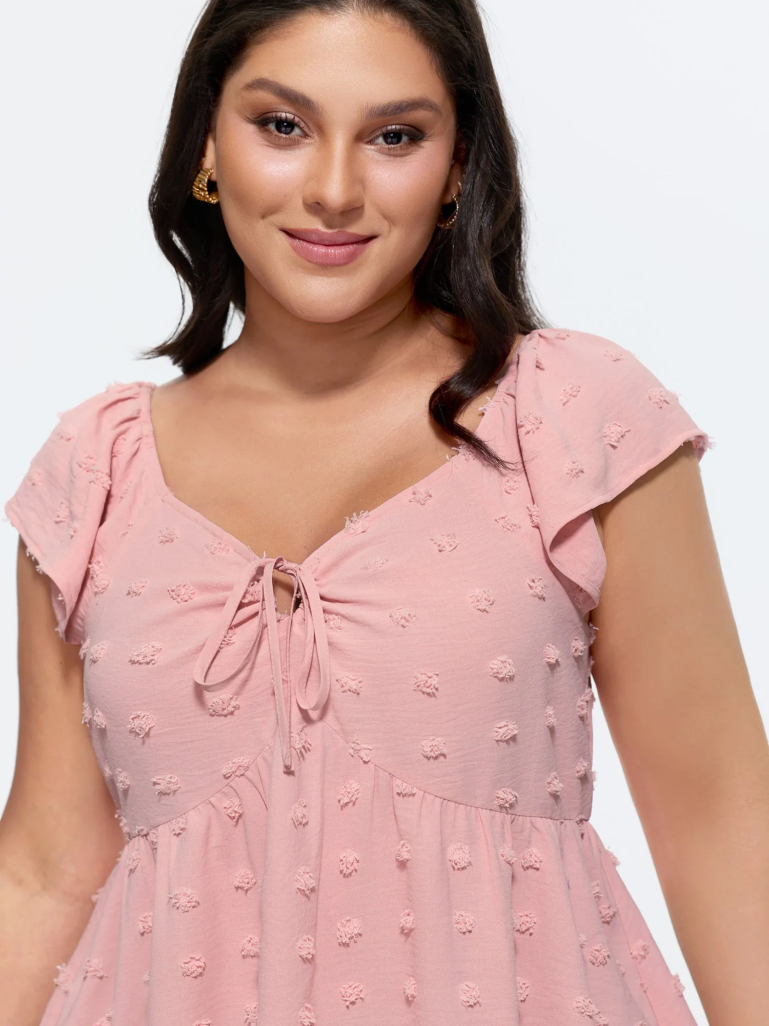 Ruffled Sleeve Adjustable Ruched Bodice Blouse sold by Bloomchic product image thumbnail 2