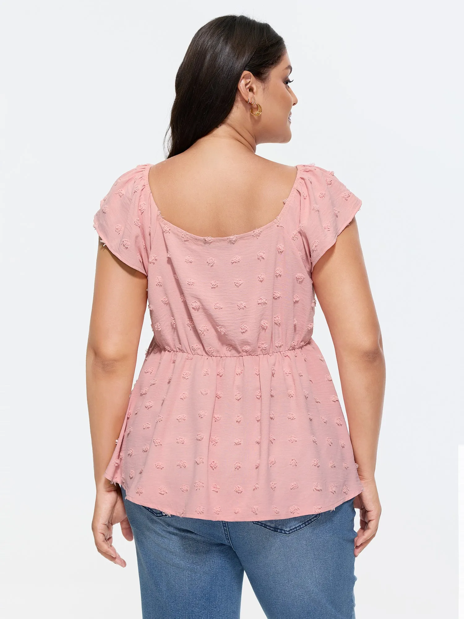 Ruffled Sleeve Adjustable Ruched Bodice Blouse sold by Bloomchic product image thumbnail 4