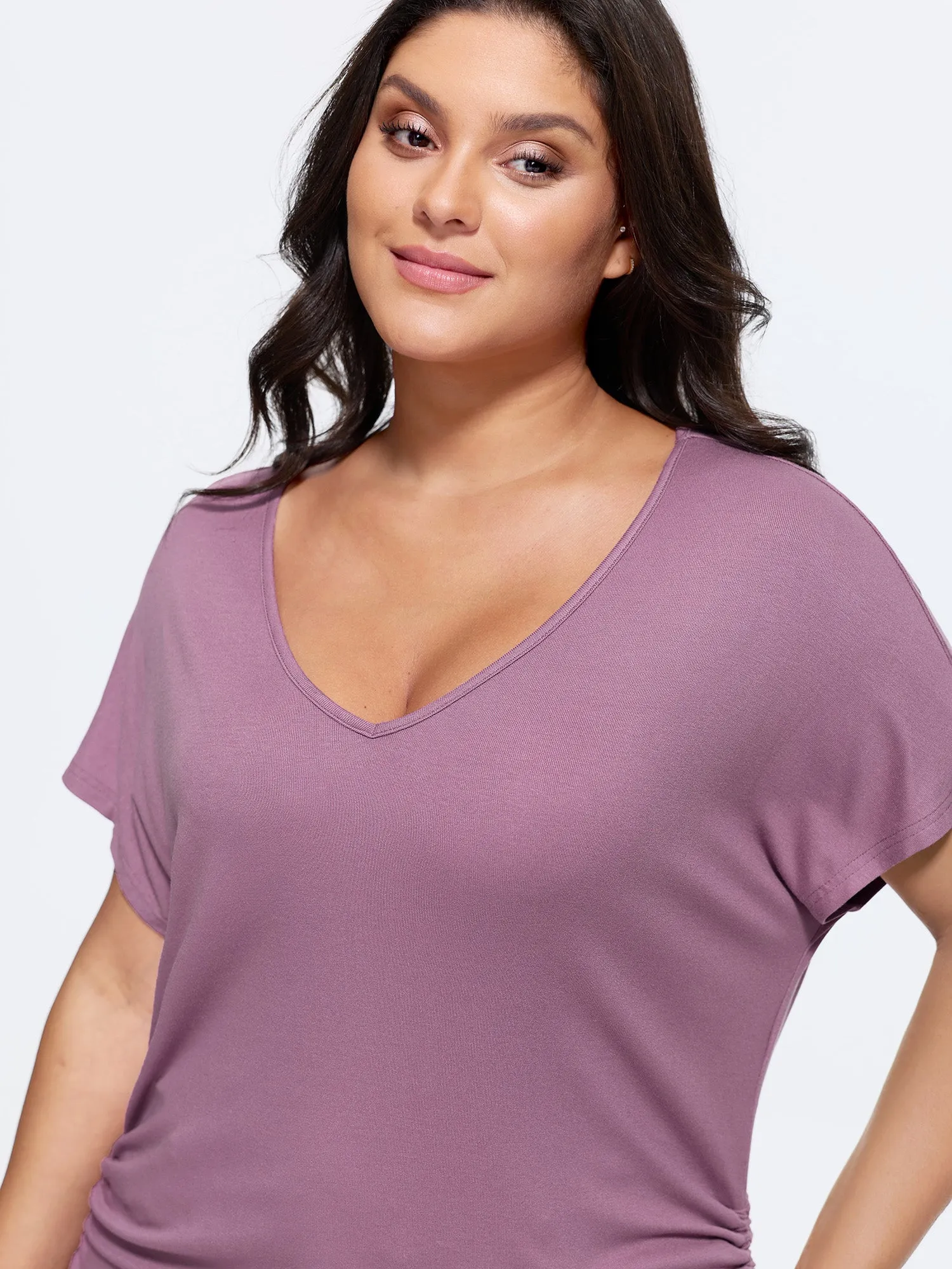 Supersoft Plain Ruched Sides T-Shirt sold by Bloomchic product image thumbnail 2