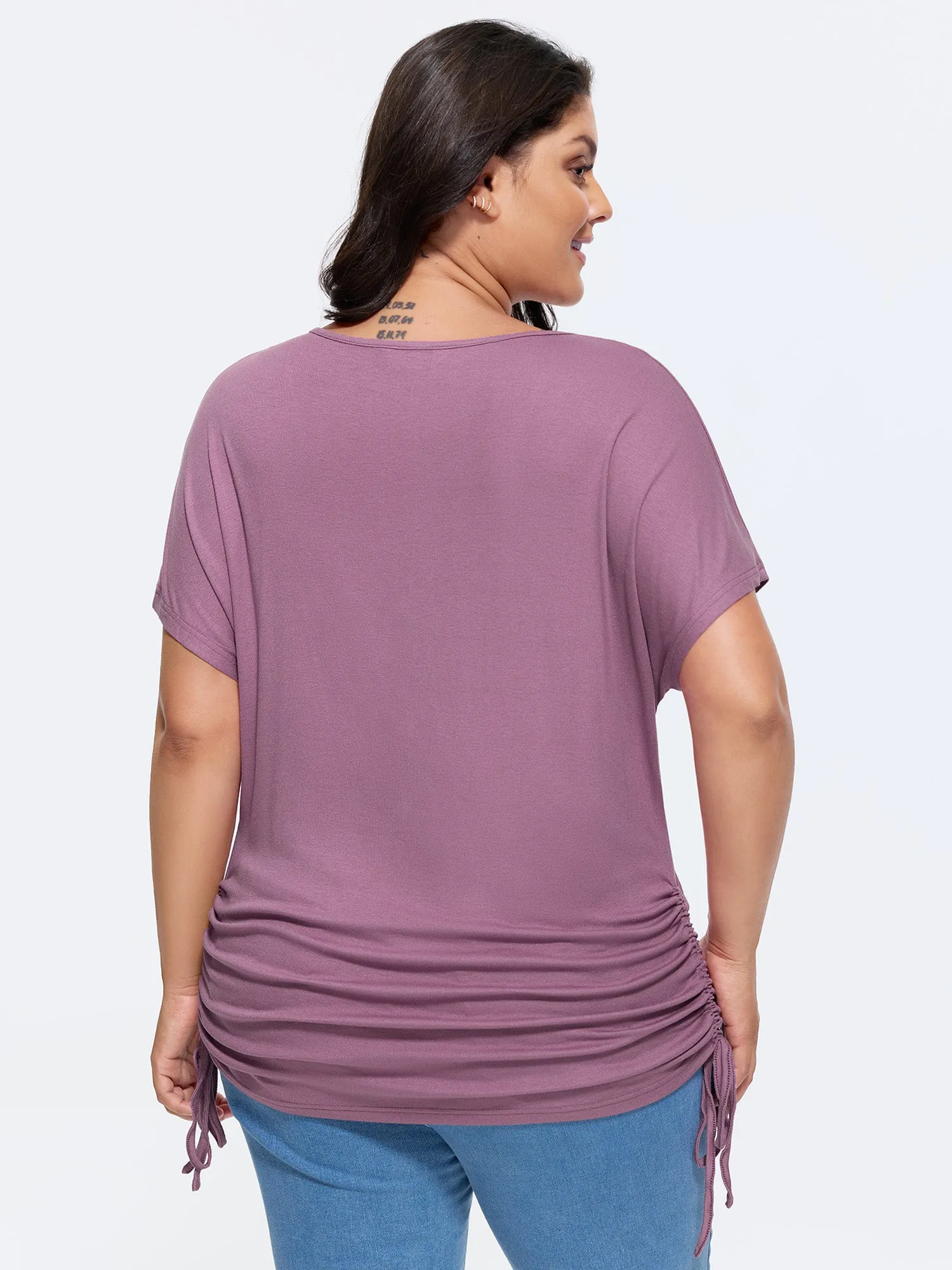 Supersoft Plain Ruched Sides T-Shirt sold by Bloomchic product image thumbnail 4