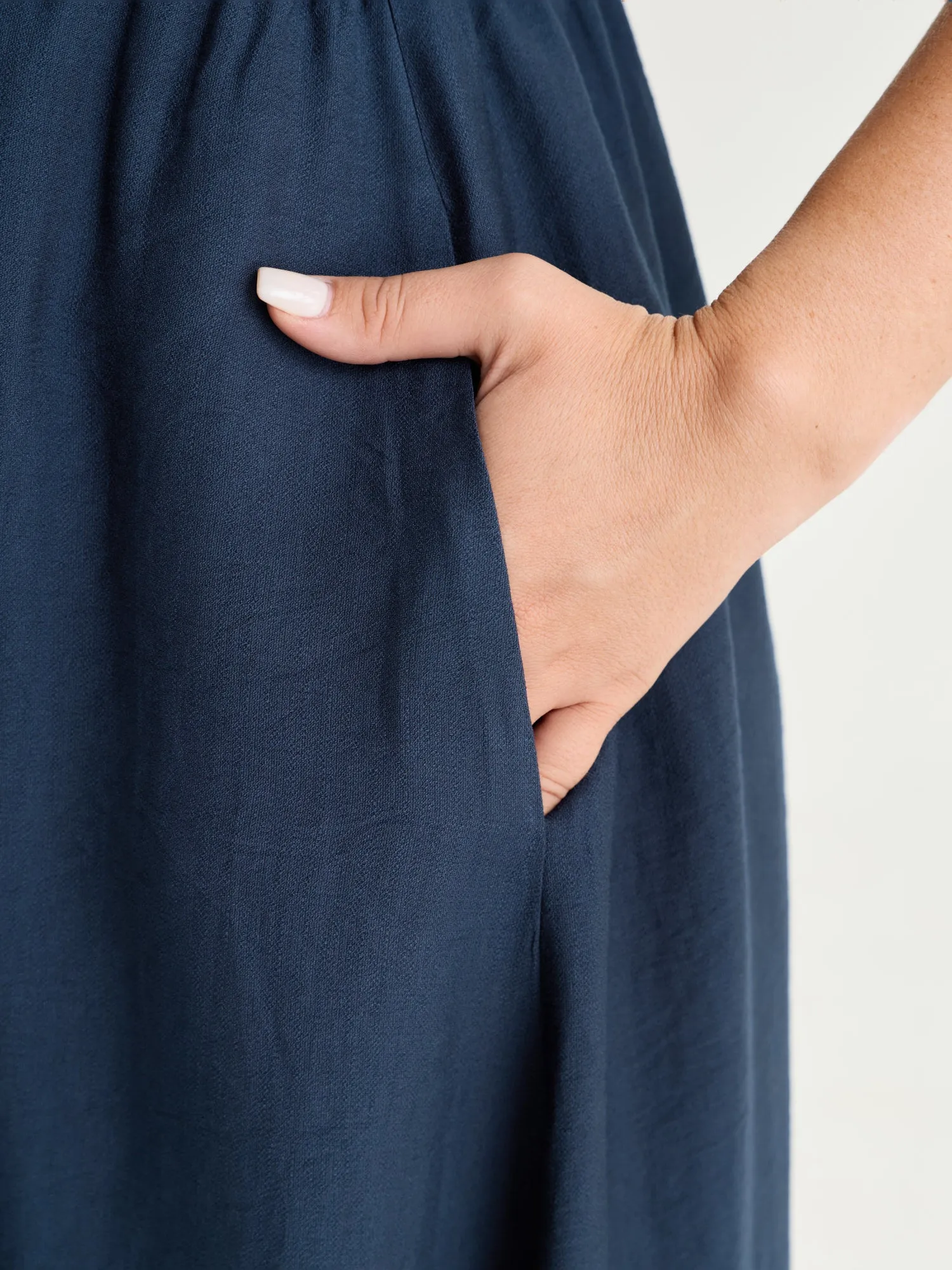 Plain Shirred Bodice Midi Dress sold by Bloomchic product image thumbnail 3