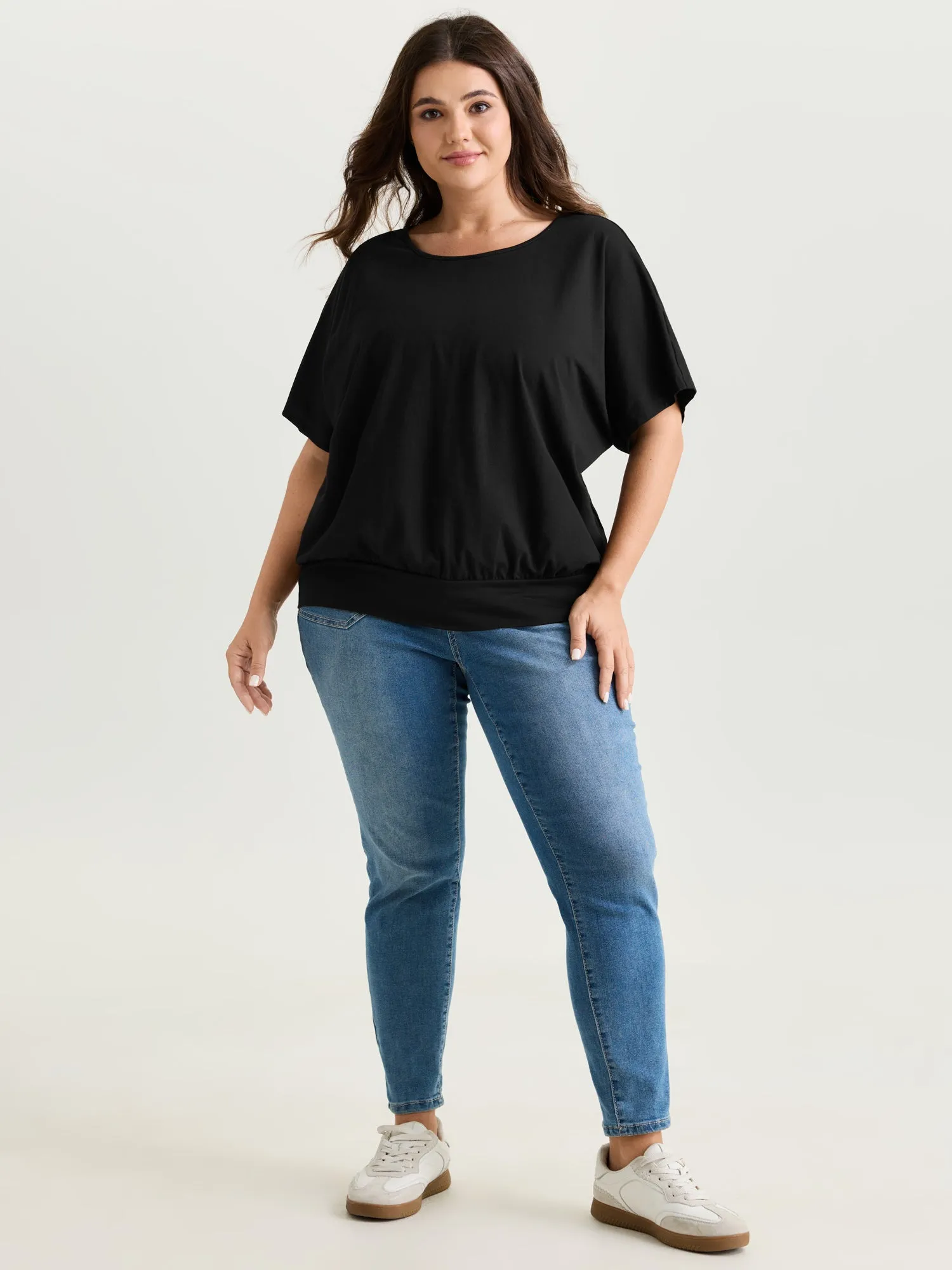 Batwing Sleeve Bubble Hem T-Shirt sold by Bloomchic product image thumbnail 3
