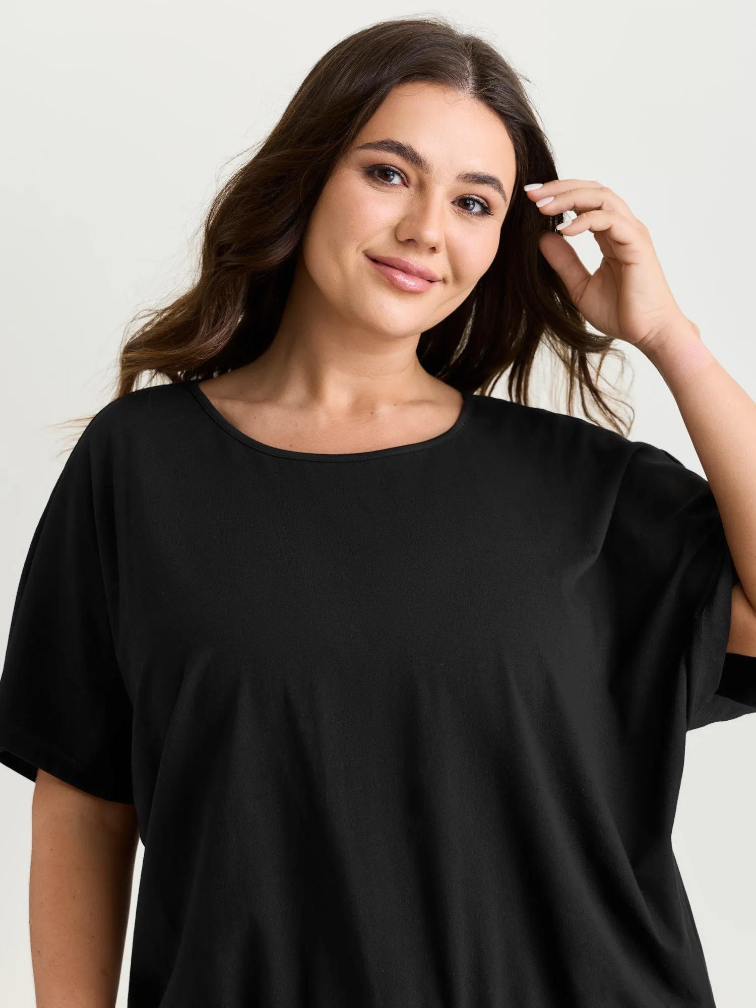 Batwing Sleeve Bubble Hem T-Shirt sold by Bloomchic product image thumbnail 2
