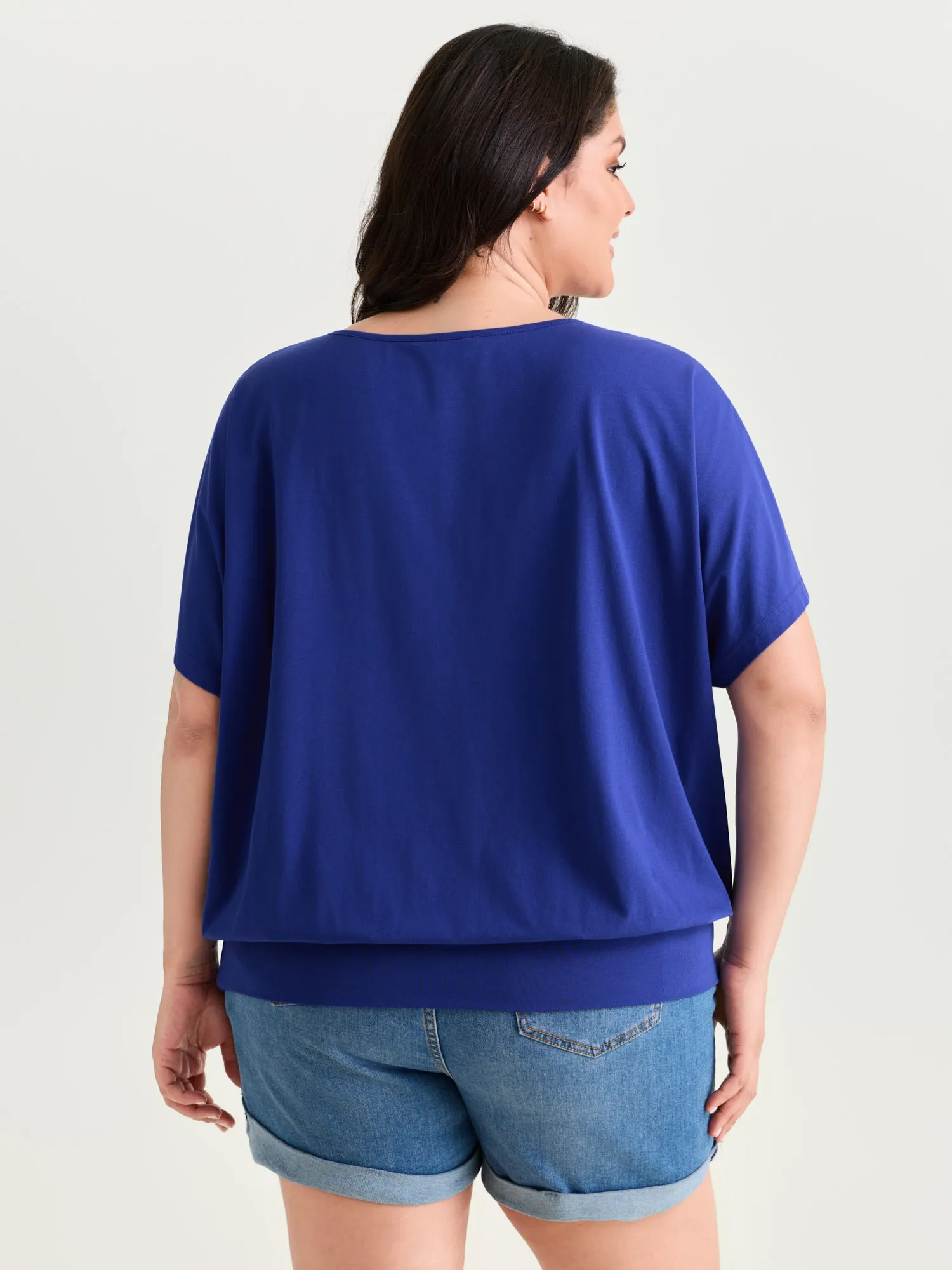 Batwing Sleeve Bubble Hem T-Shirt sold by Bloomchic product image thumbnail 4