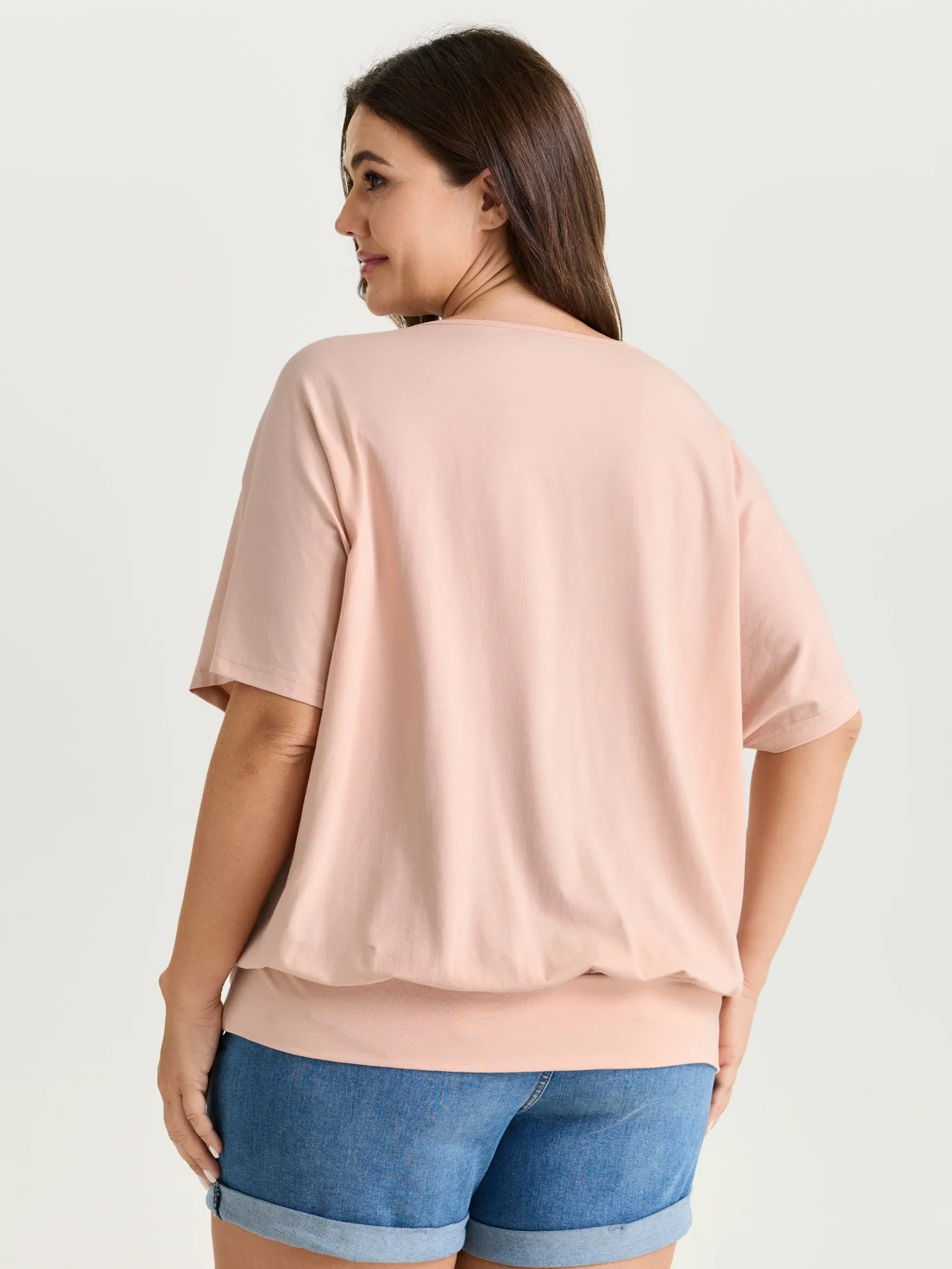 Batwing Sleeve Bubble Hem T-Shirt sold by Bloomchic product image thumbnail 3