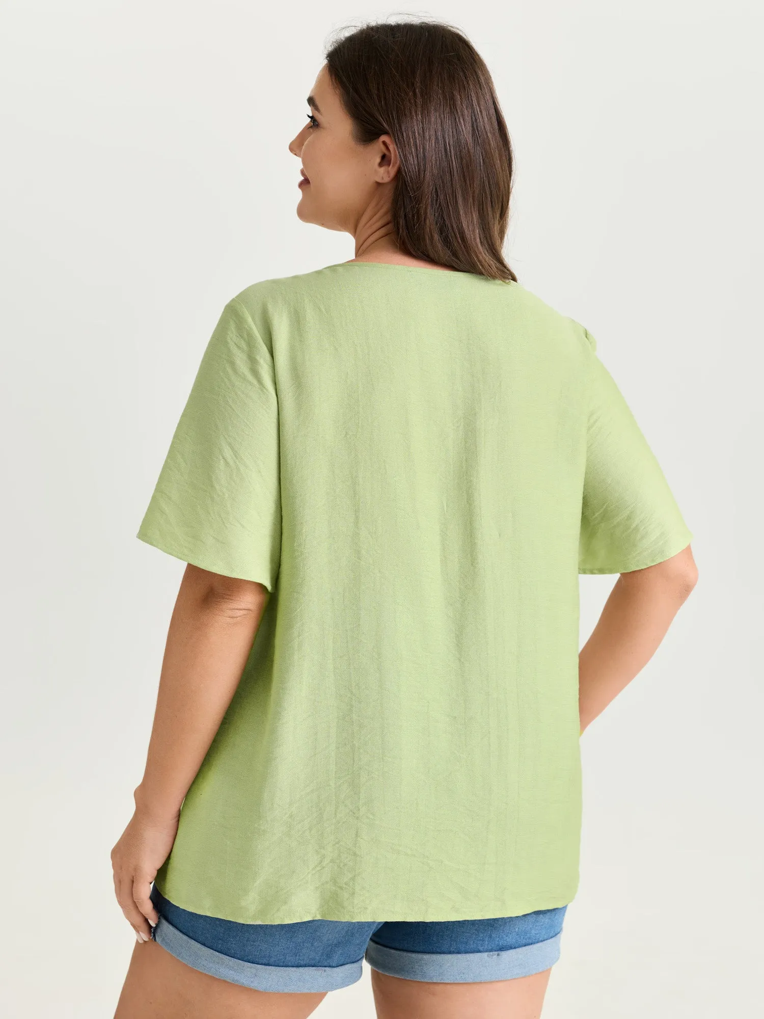 Ruffle Sleeve Gathered Round Neck Blouse sold by Bloomchic product image thumbnail 4