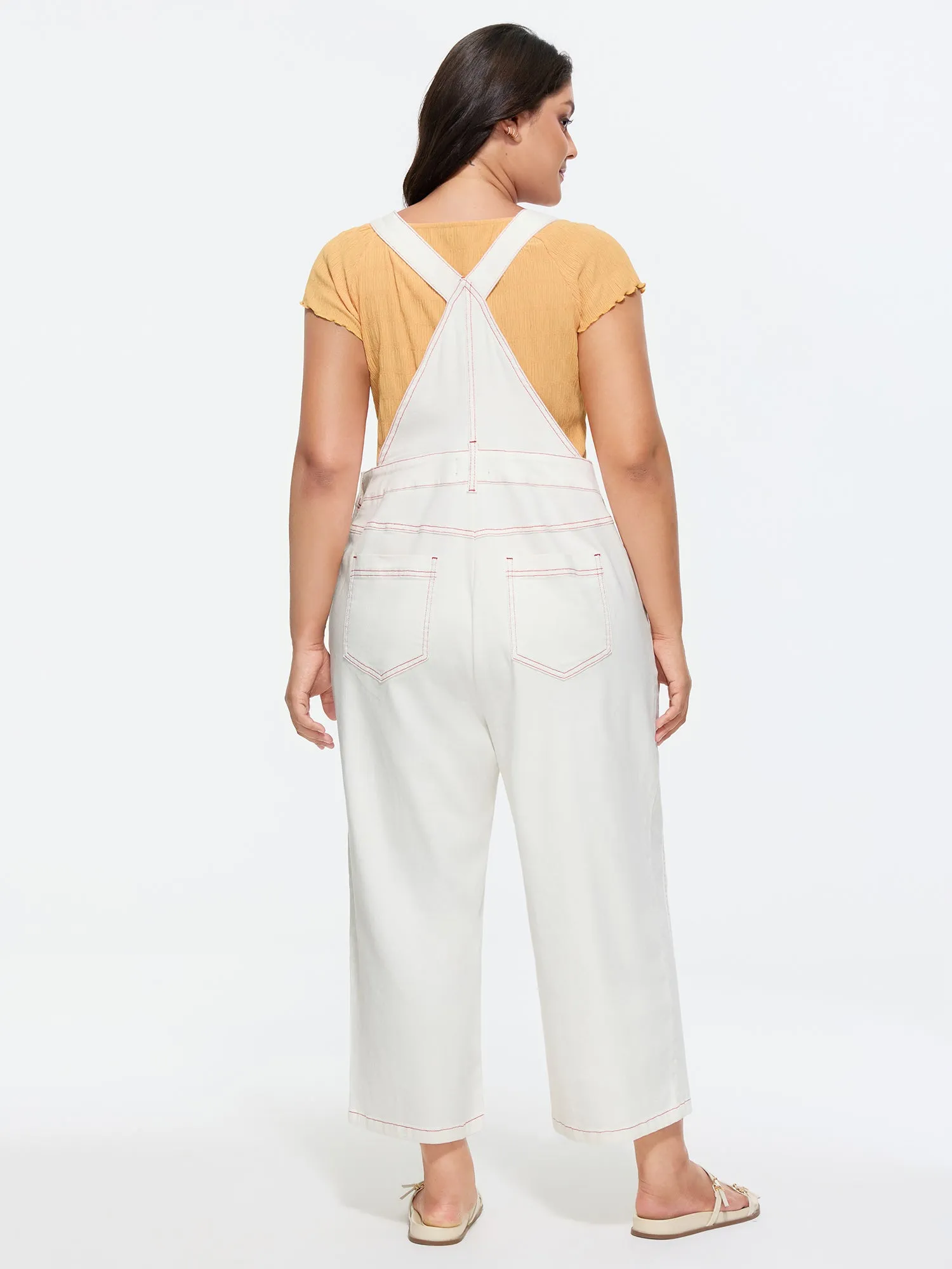 Cotton Adjustable Color Contrast Overall Jumpsuit sold by Bloomchic product image thumbnail 4