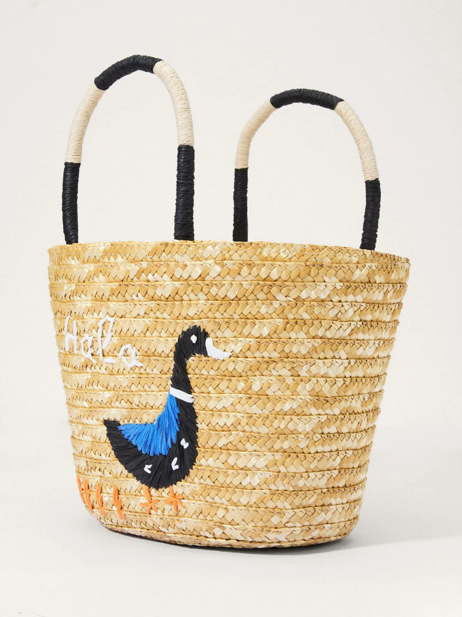Hola Duck Straw Color Contrast Tote Bag sold by Bloomchic product image thumbnail 3