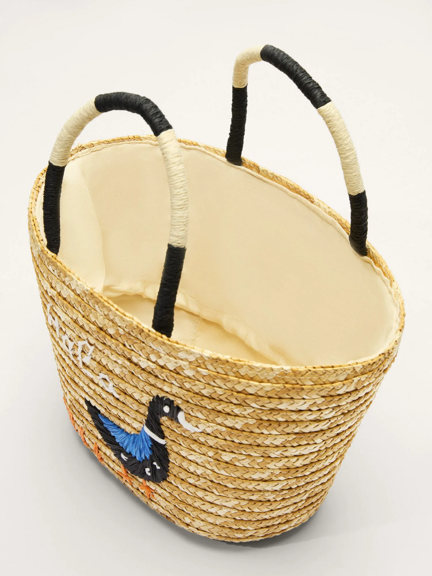 Hola Duck Straw Color Contrast Tote Bag sold by Bloomchic product image thumbnail 4