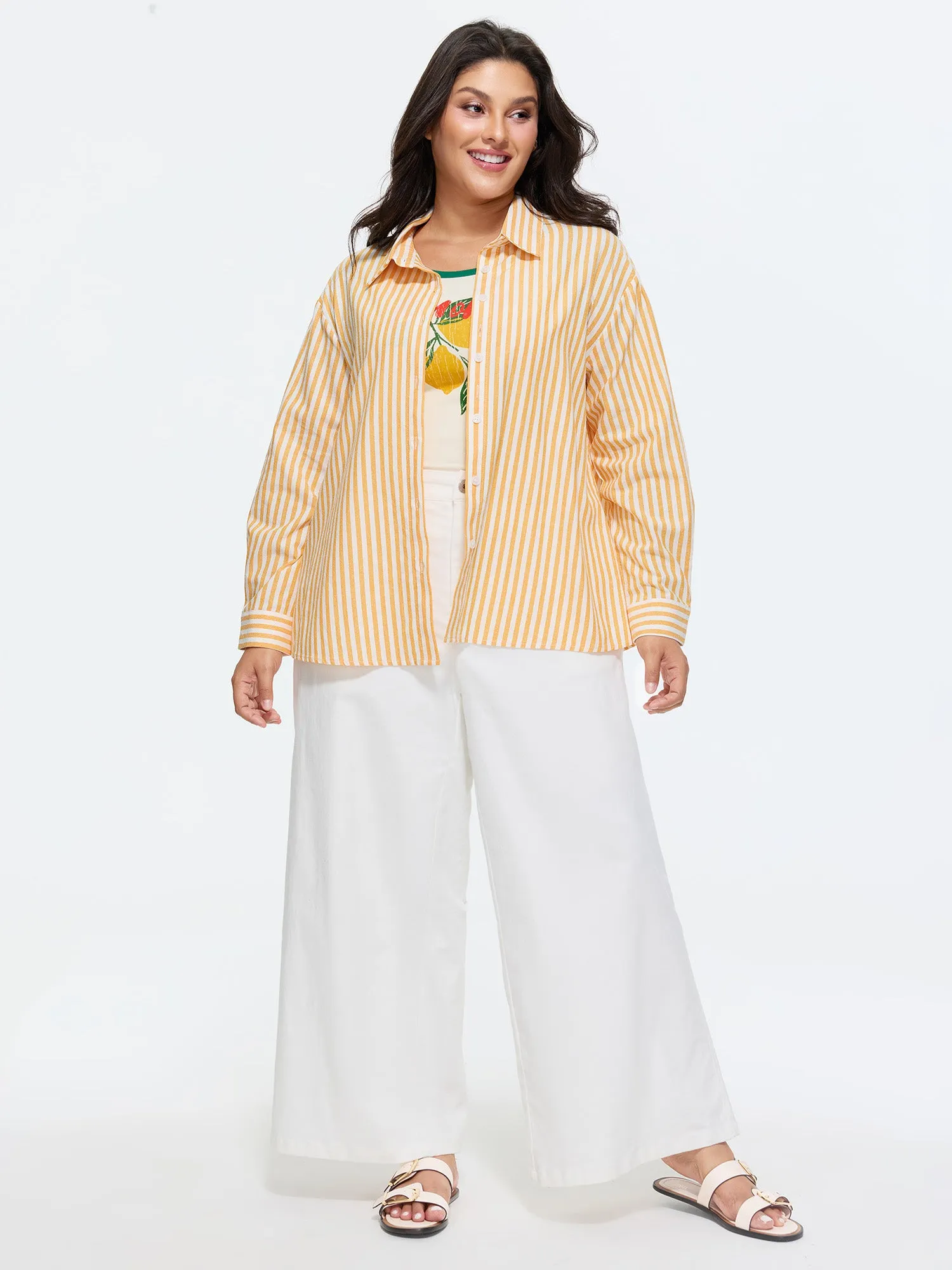 Cotton Button-Down Long Shirt sold by Bloomchic product image thumbnail 3