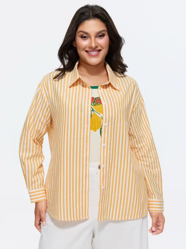 Cotton Button-Down Long Shirt made by Bloomchic